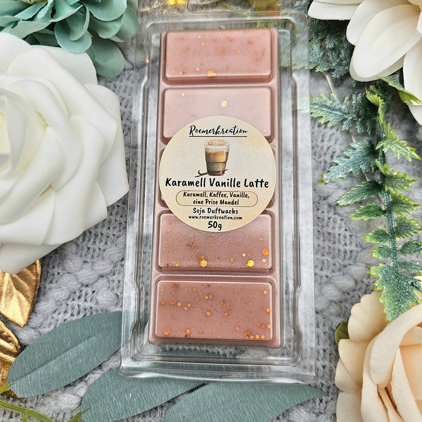 Tafel 50 g | Karamell Vanille Latte | Duftwachs