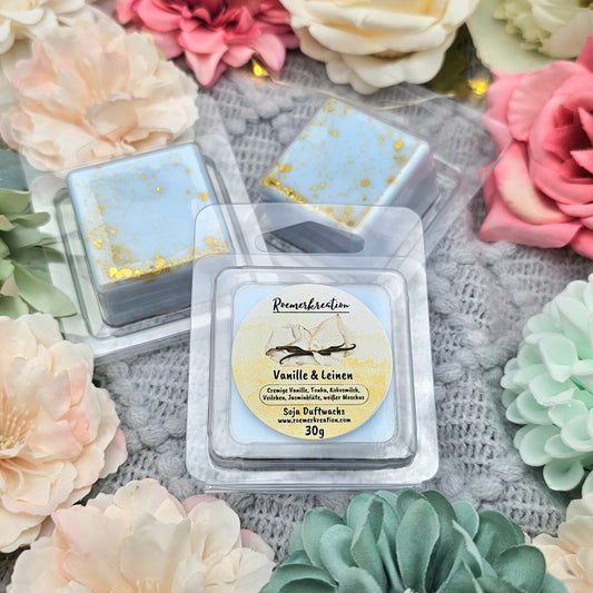 Schale 30 g | Vanille & Leinen | Duftwachs
