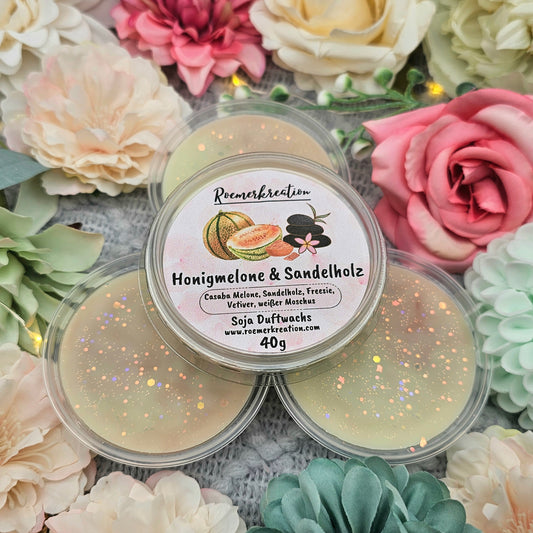 Schale 40 g | Honigmelone & Sandelholz | Duftwachs