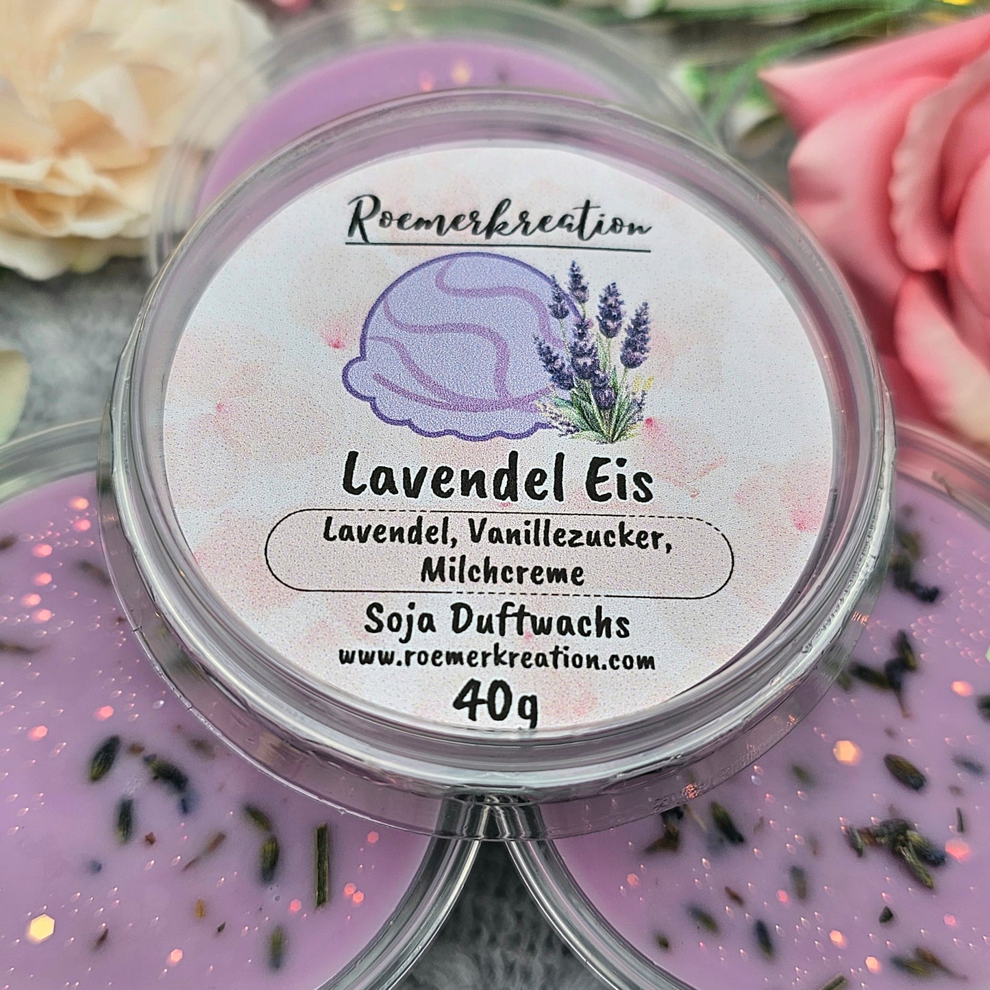 Schale 40 g | Lavendel Eis | Duftwachs