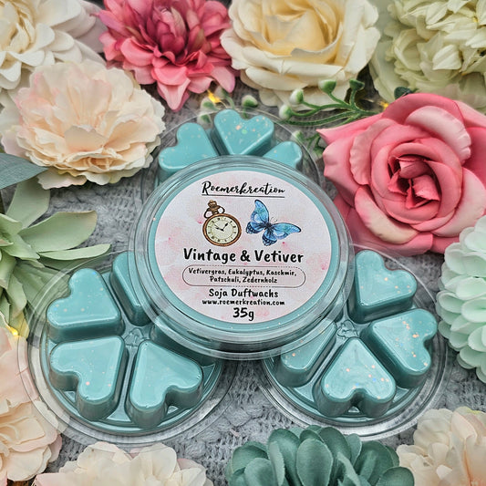 Herzschale 35 g | Vintage & Vetiver | Duftwachs