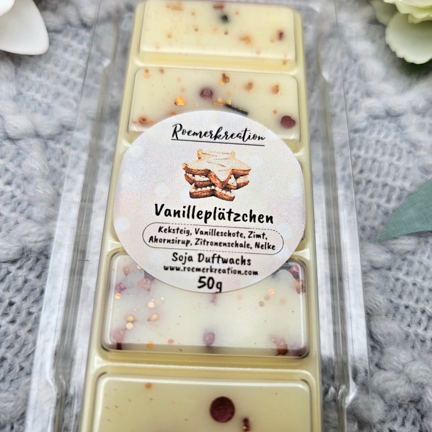 Tafel 50 g | Vanilleplätzchen | Duftwachs
