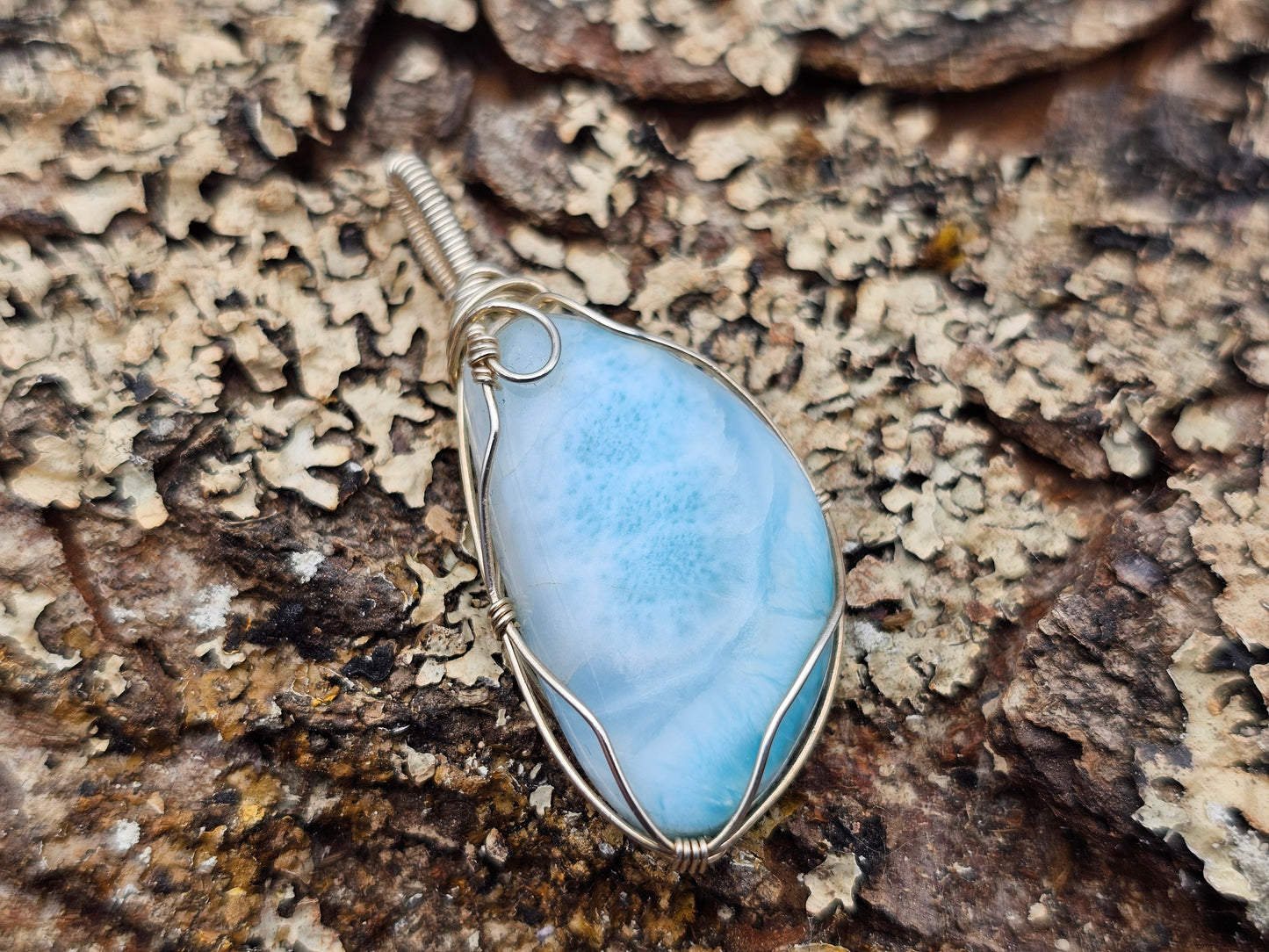 Larimar | 925er Silber | Edelstein Anhänger