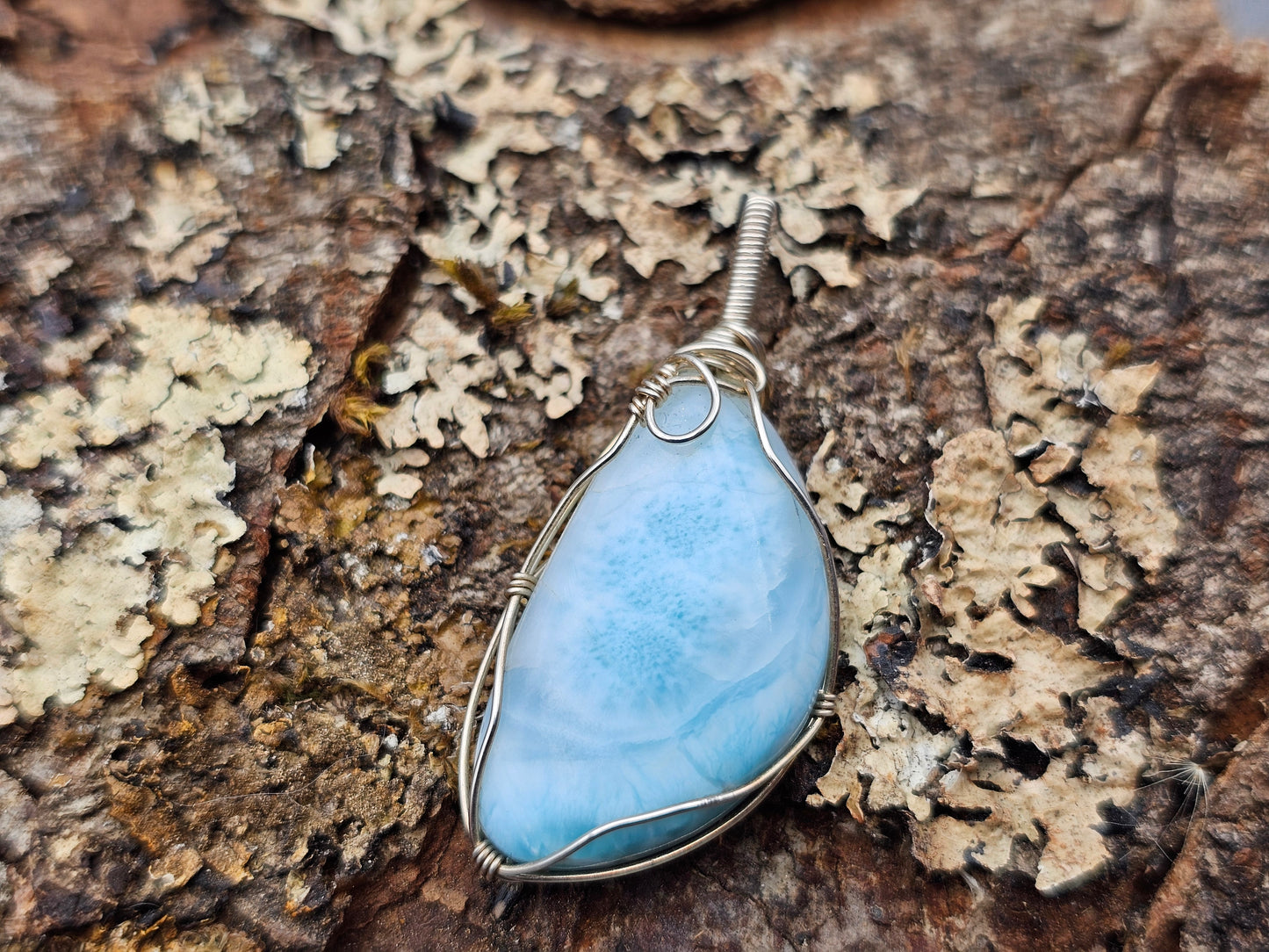 Larimar | 925er Silber | Edelstein Anhänger