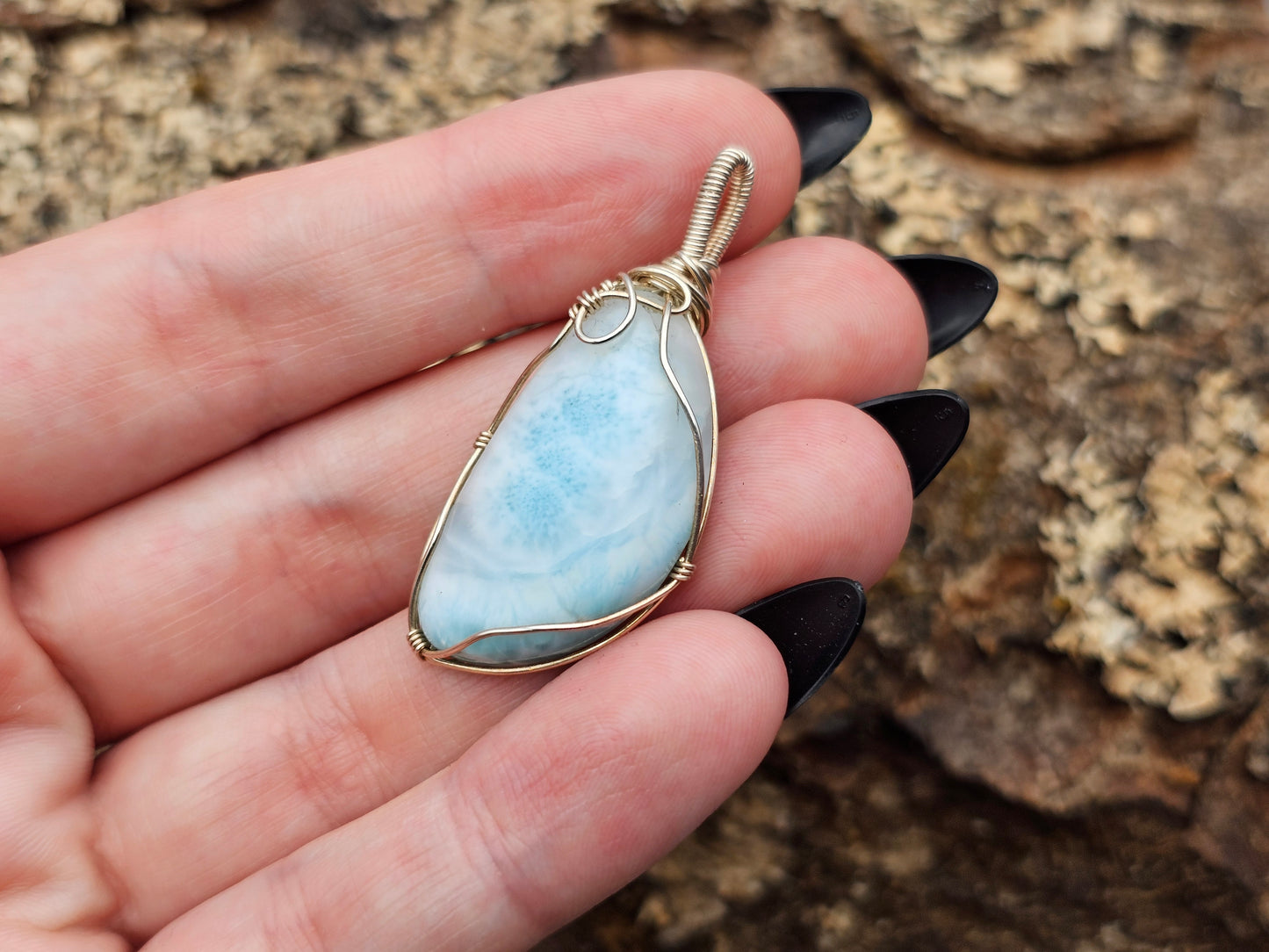 Larimar | 925er Silber | Edelstein Anhänger