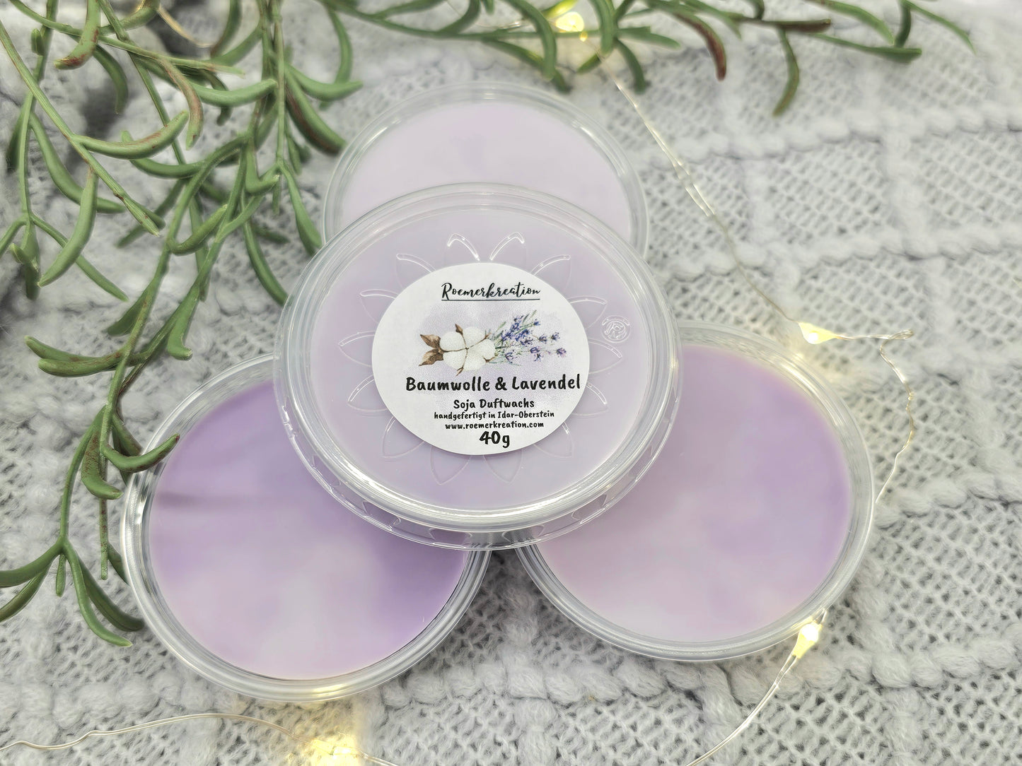 Schale 40 g  | Baumwolle & Lavendel | Duftwachs