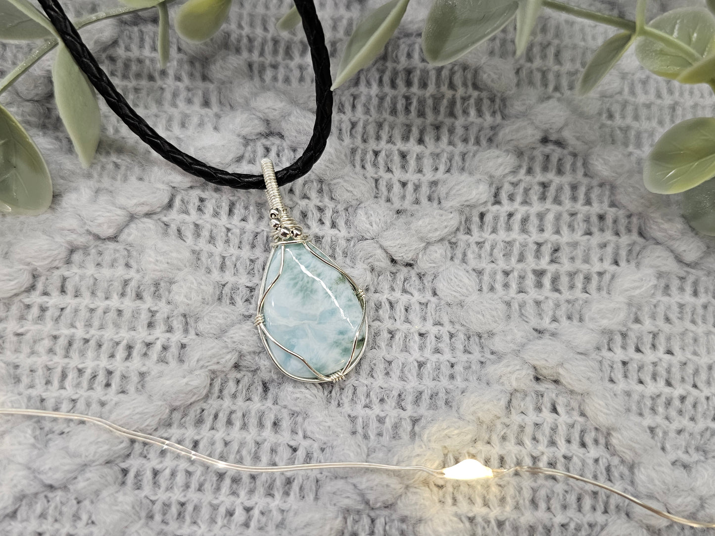 Larimar | 925er Silber | Edelstein Anhänger