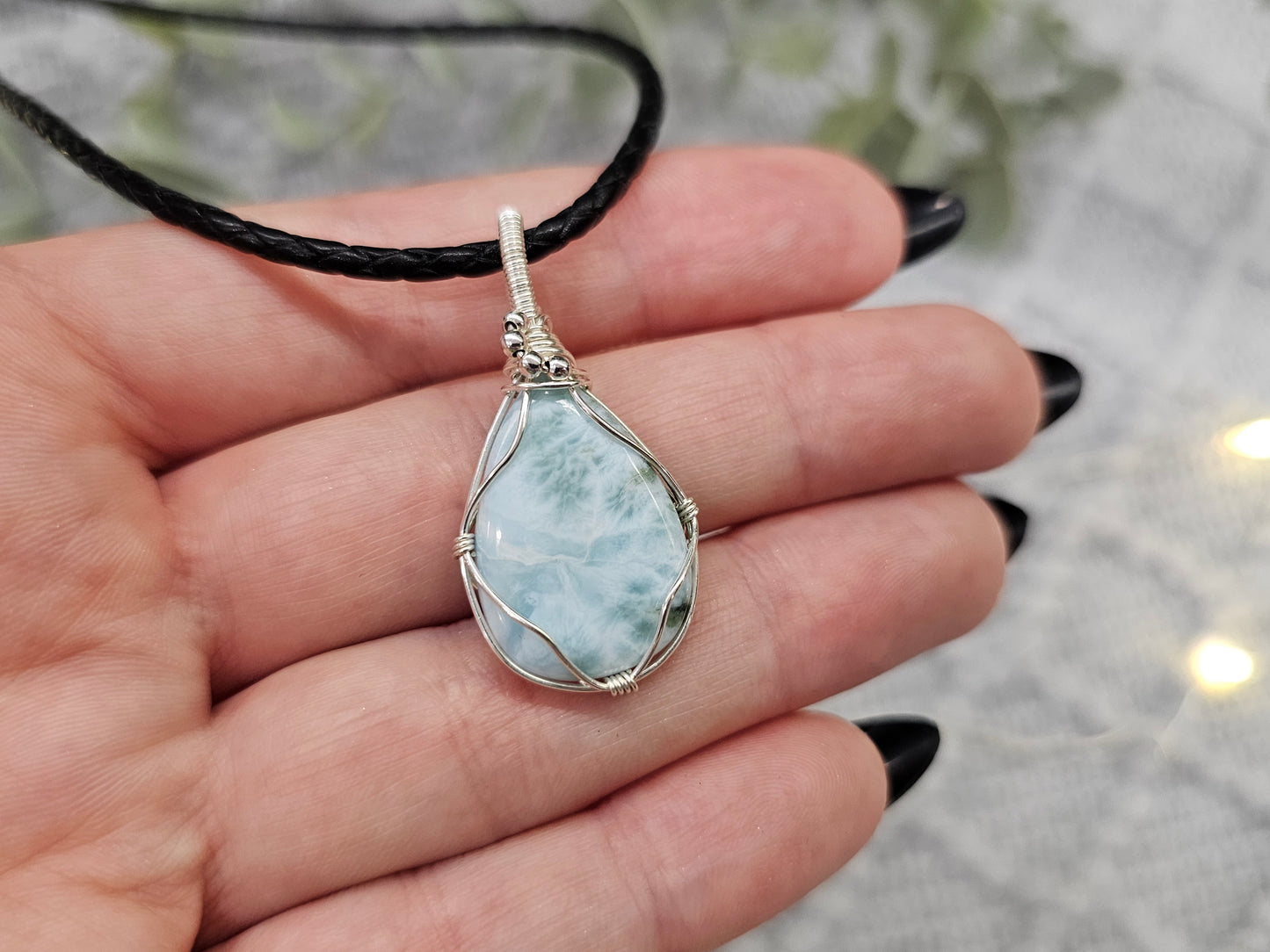 Larimar | 925er Silber | Edelstein Anhänger