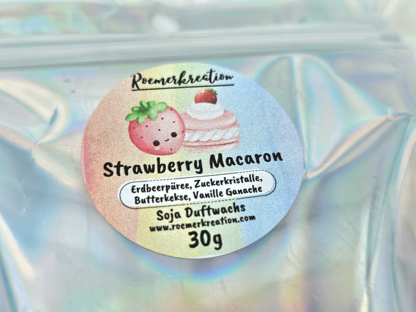 Limitiert | Rainbow Dessert | Strawberry Macaron | Duftwachs | 30 gr