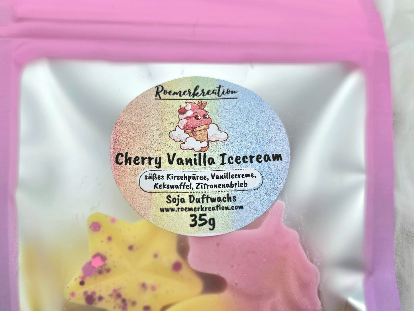 Limitiert | Rainbow Dessert | Cherry Vanilla Icecream | Duftwachs | 35 gr