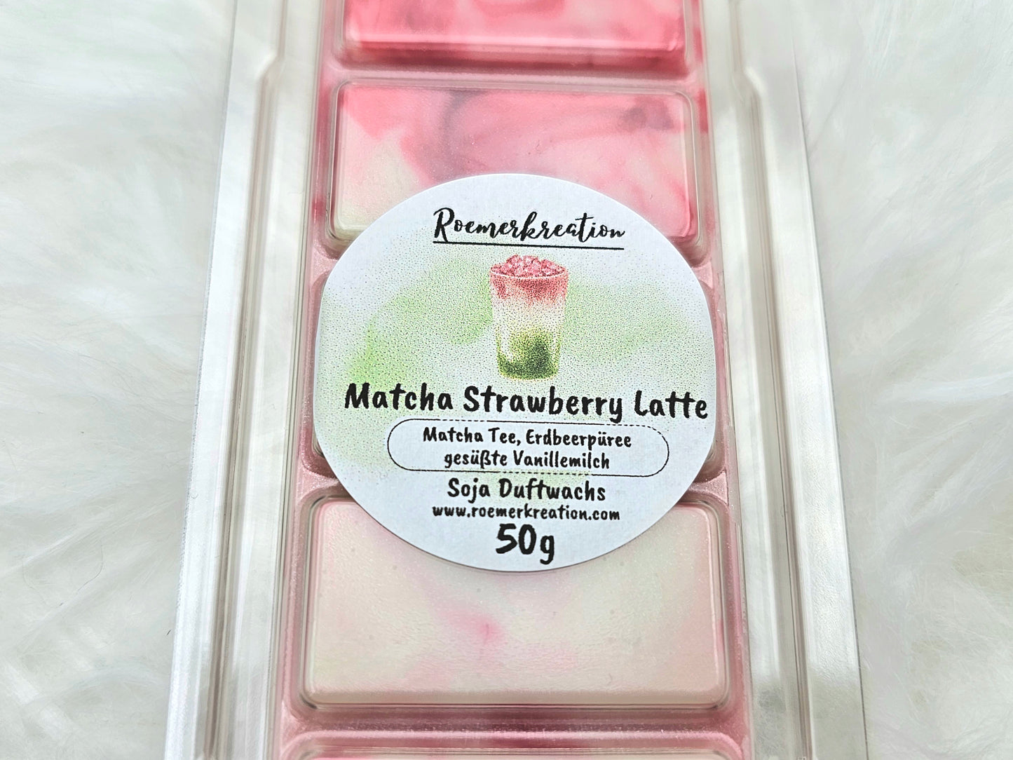 Tafel 50 g | Matcha Strawberry Latte | Duftwachs