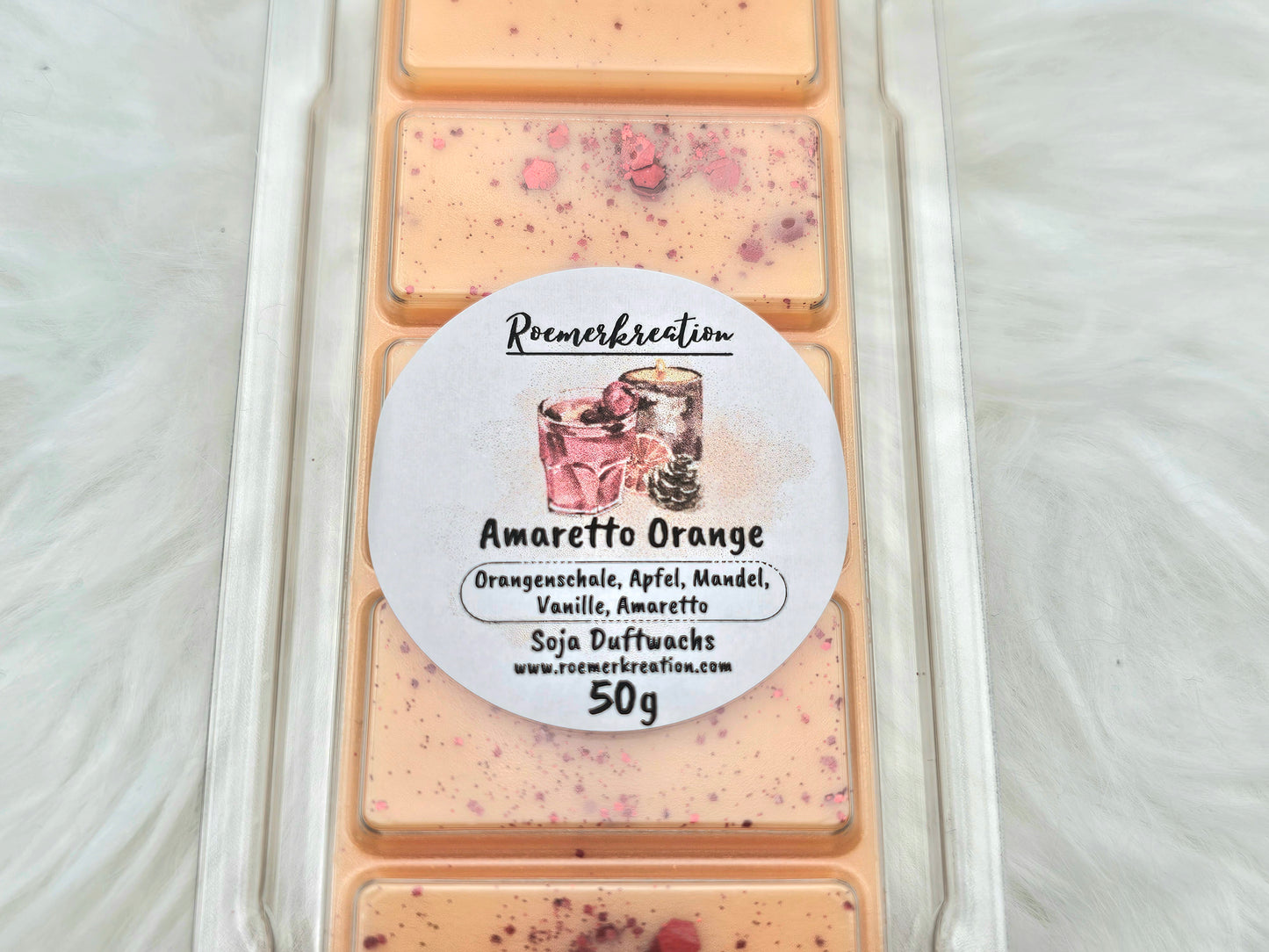 Tafel 50 g | Amaretto Orange | Duftwachs