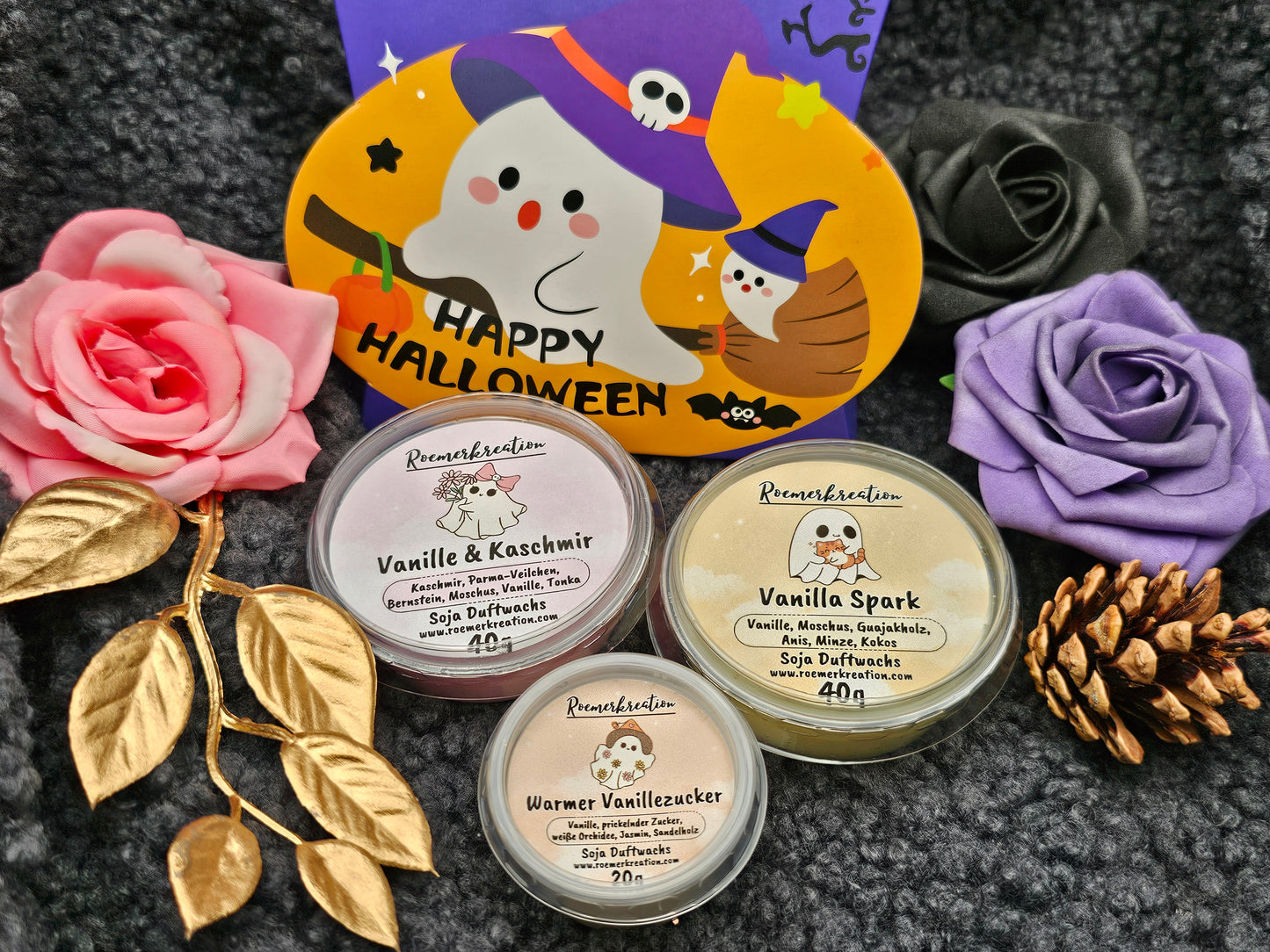 Limitiert | Halloween Box lila | Vanille Mischungen | Duftwachs | 100 gr