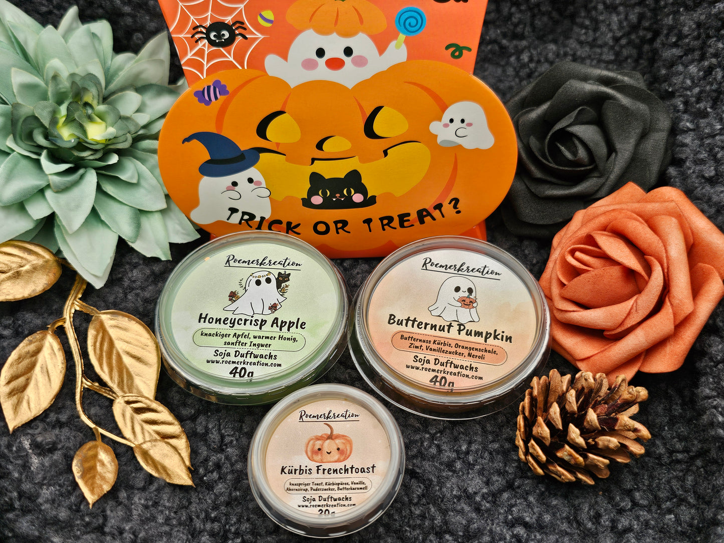 Limitiert | Halloween Box orange | Herbst & Kürbis | Duftwachs | 100 gr