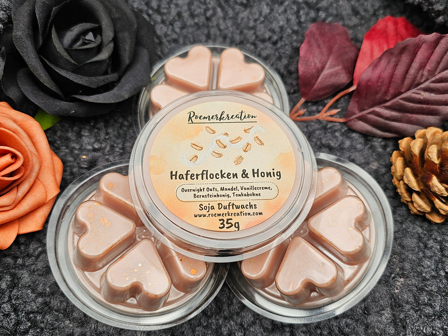 Herzschale 35 g | Haferflocken & Honig | Duftwachs