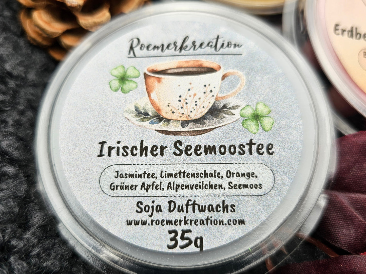 Herzschale 35 g | Irischer Seemoostee | Duftwachs