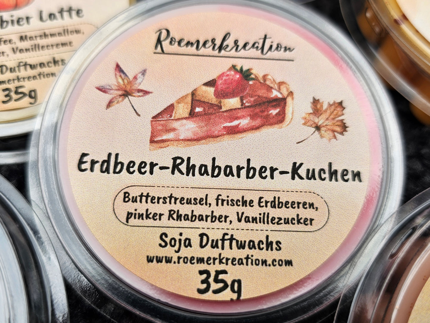 Herzschale 35 g | Erdbeer-Rhabarber-Kuchen | Duftwachs