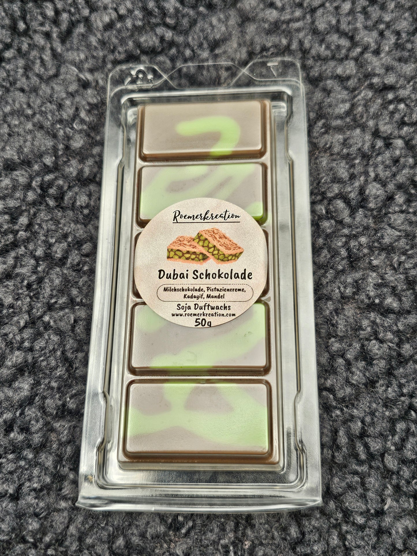 Tafel 50 g | Dubai Schokolade | Duftwachs