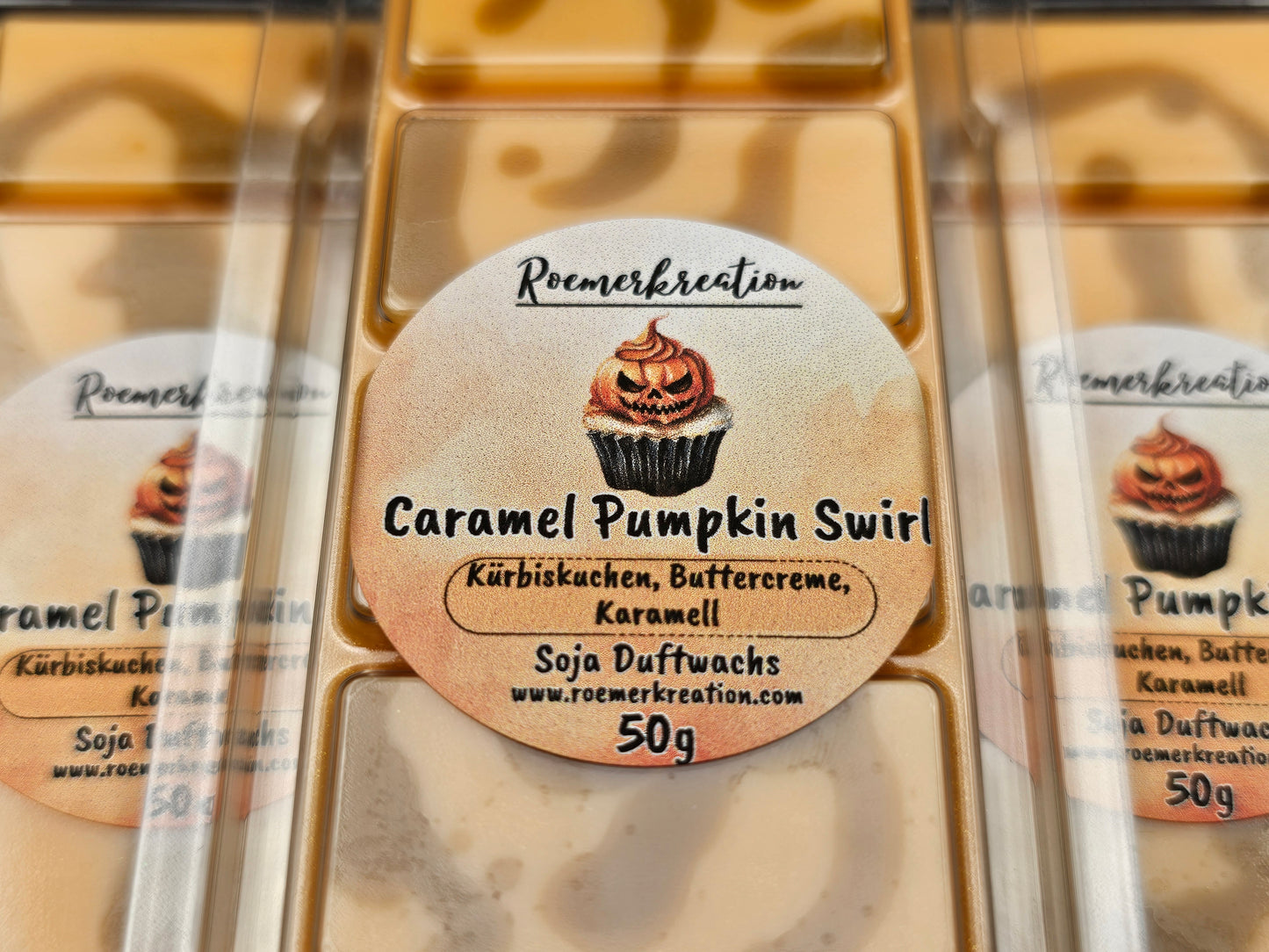 Tafel 50 g | Caramel Pumpkin Swirl | Duftwachs