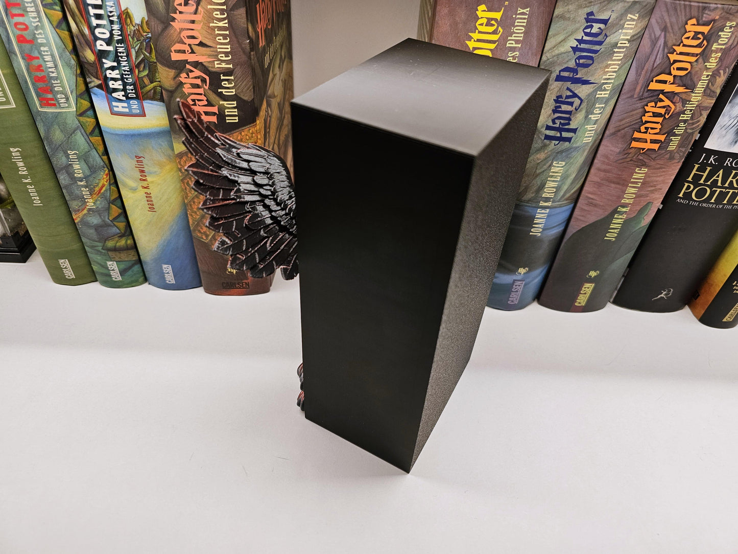 Book Nook Phoenix Rot/Schwarz glänzend | 3D Druck | Buchstütze | Dekoration Bücherregal