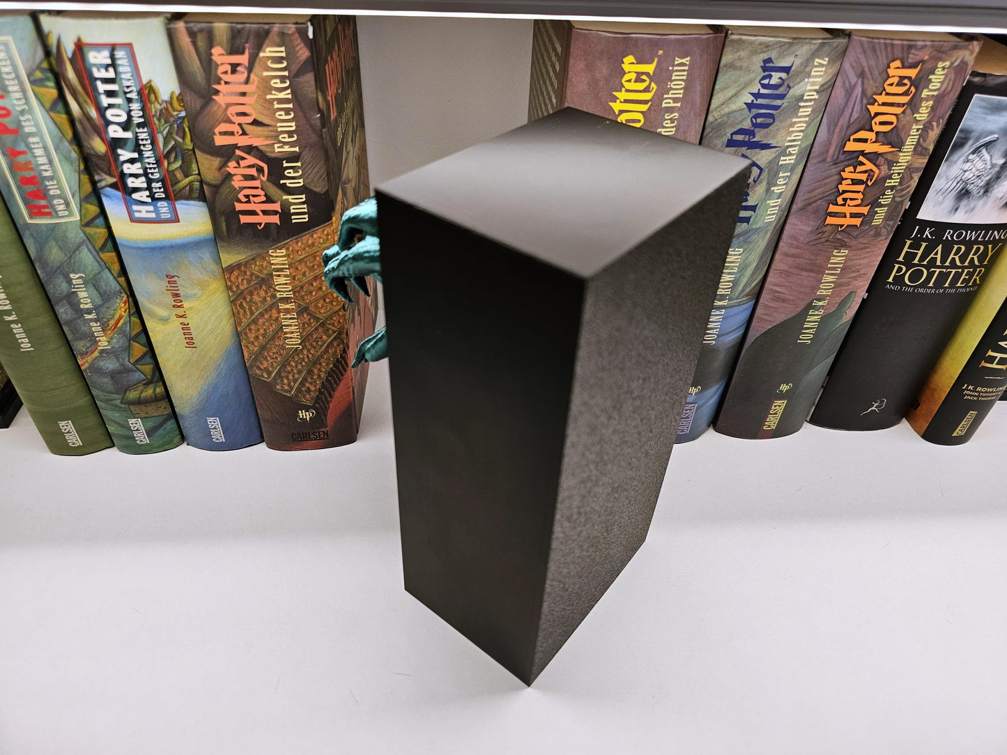 Book Nook Schlange Grün/Schwarz glänzend | 3D Druck | Buchstütze | Dekoration Bücherregal