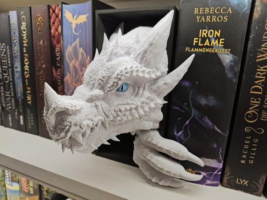 Book Nook Eisdrache Marmor | 3D Druck | Buchstütze | Dekoration Bücherregal