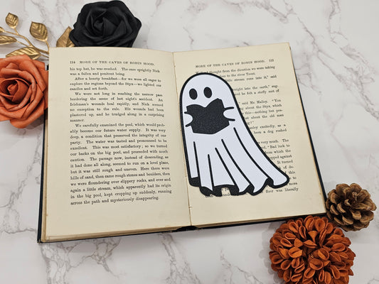 Lesezeichen Reading Ghost weiß/schwarz | 3D Druck | Bookmark