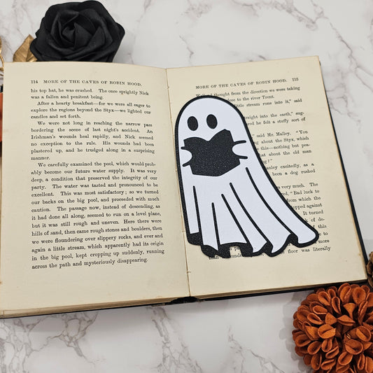 Lesezeichen Reading Ghost weiß/schwarz | 3D Druck | Bookmark
