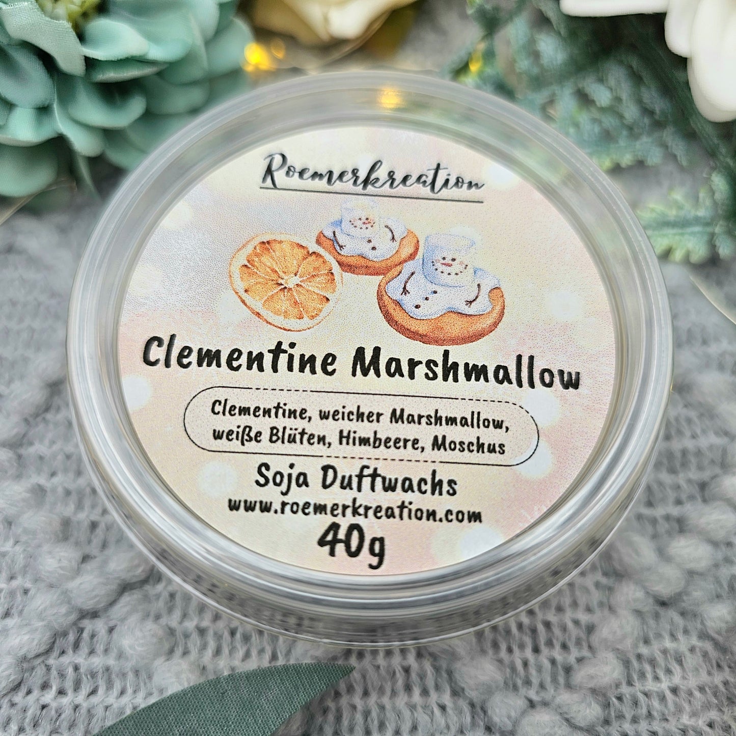 Schale 40 g | Clementine Marshmallow | Duftwachs