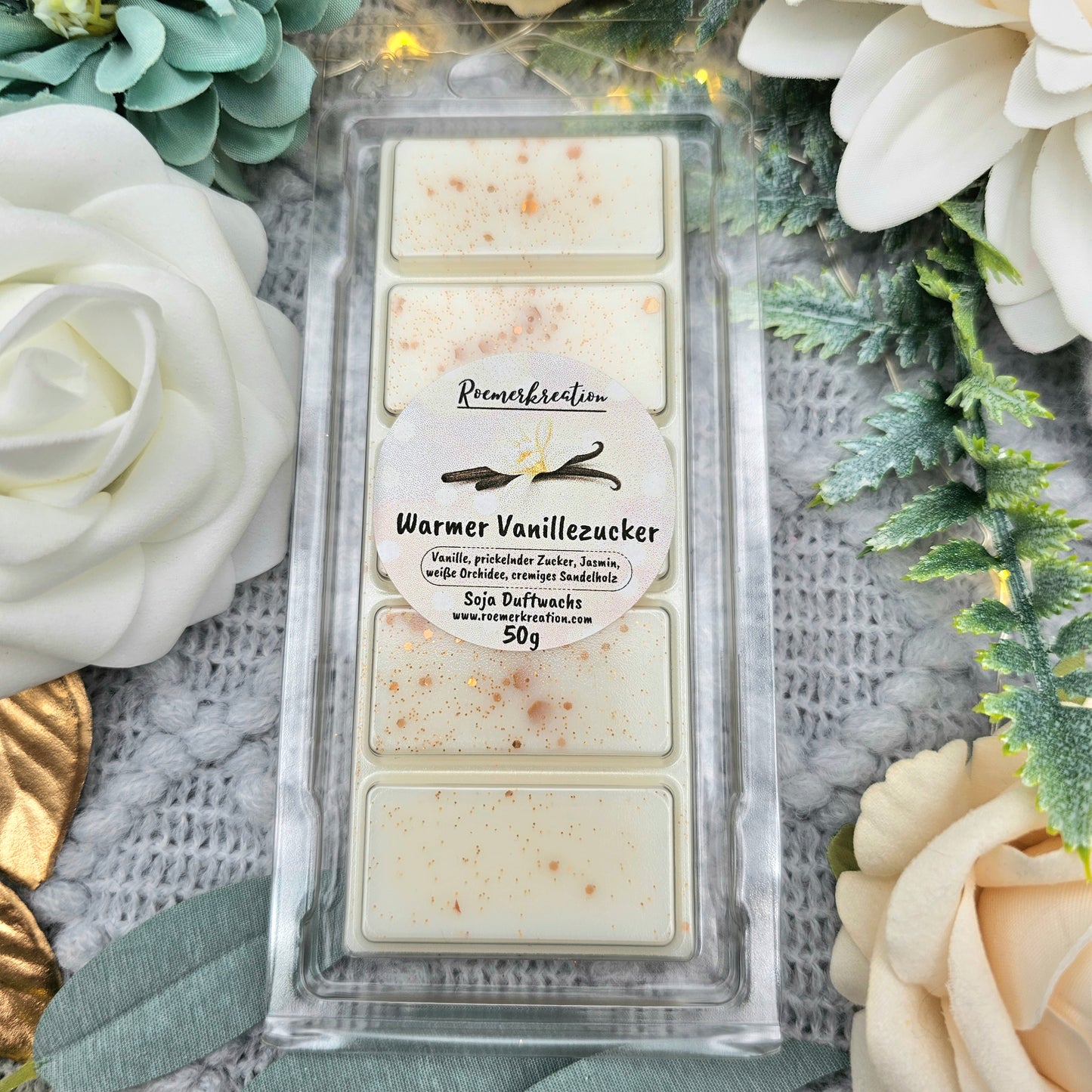 Tafel 50 g | Warmer Vanillezucker | Duftwachs