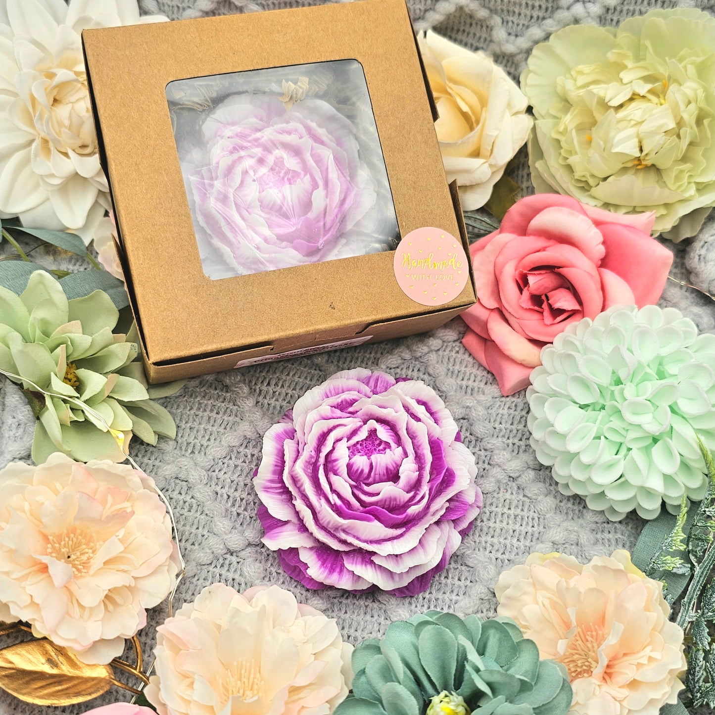 Geschenkbox 75 g Pfingstrose & Litschi | Duftwachs