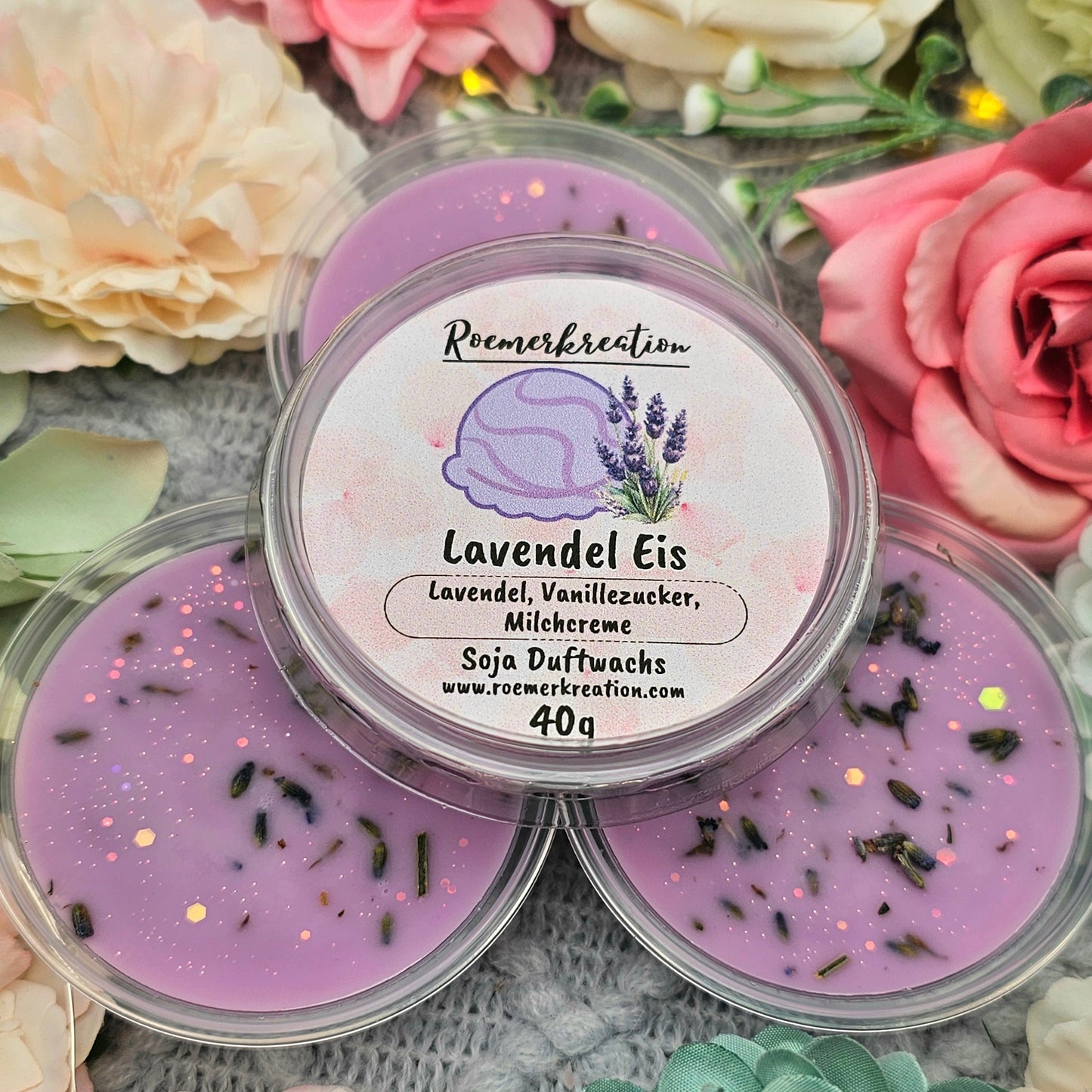 Schale 40 g | Lavendel Eis | Duftwachs