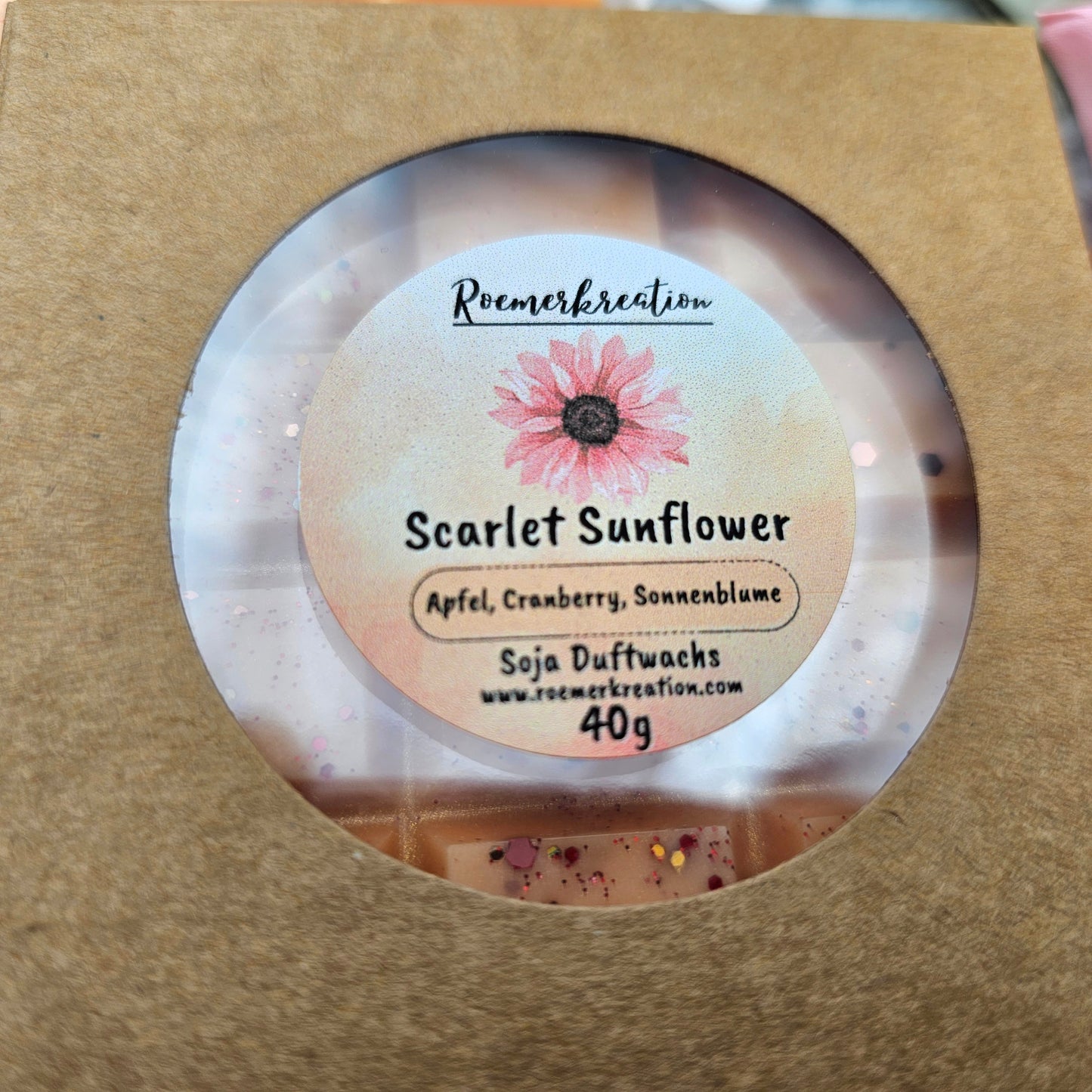 Tafel 40 g | Scarlet Sunflower | *limitiert* | Duftwachs