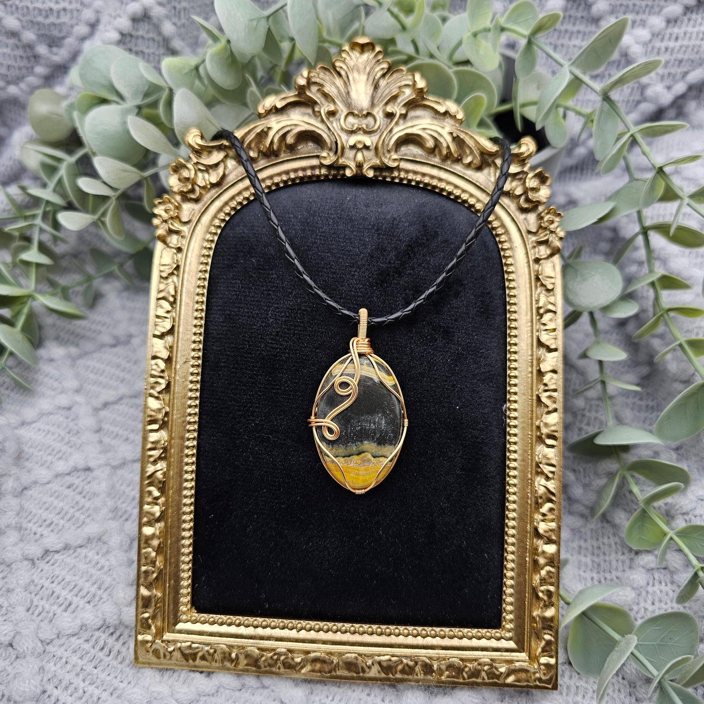 Jaspis Anhänger | Schmuckdraht | Edelstein Halskette