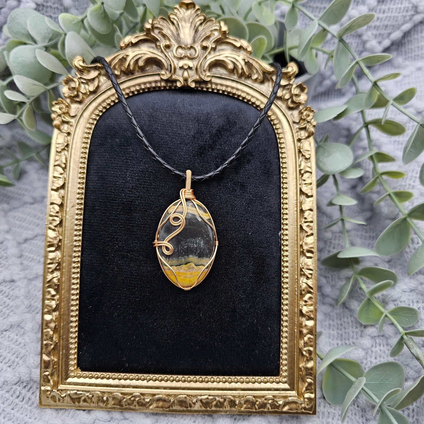 Jaspis Anhänger | Schmuckdraht | Edelstein Halskette