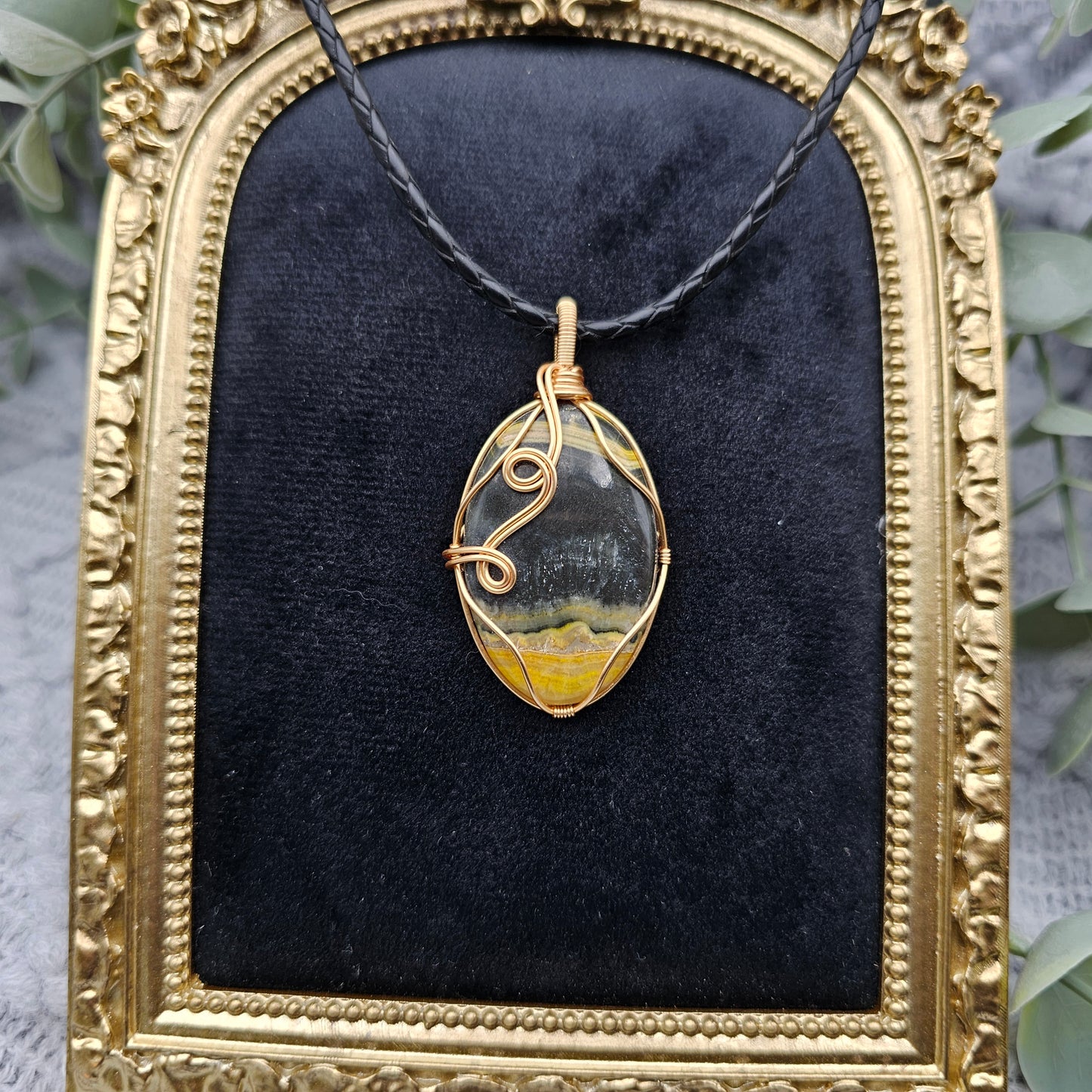 Jaspis Anhänger | Schmuckdraht | Edelstein Halskette