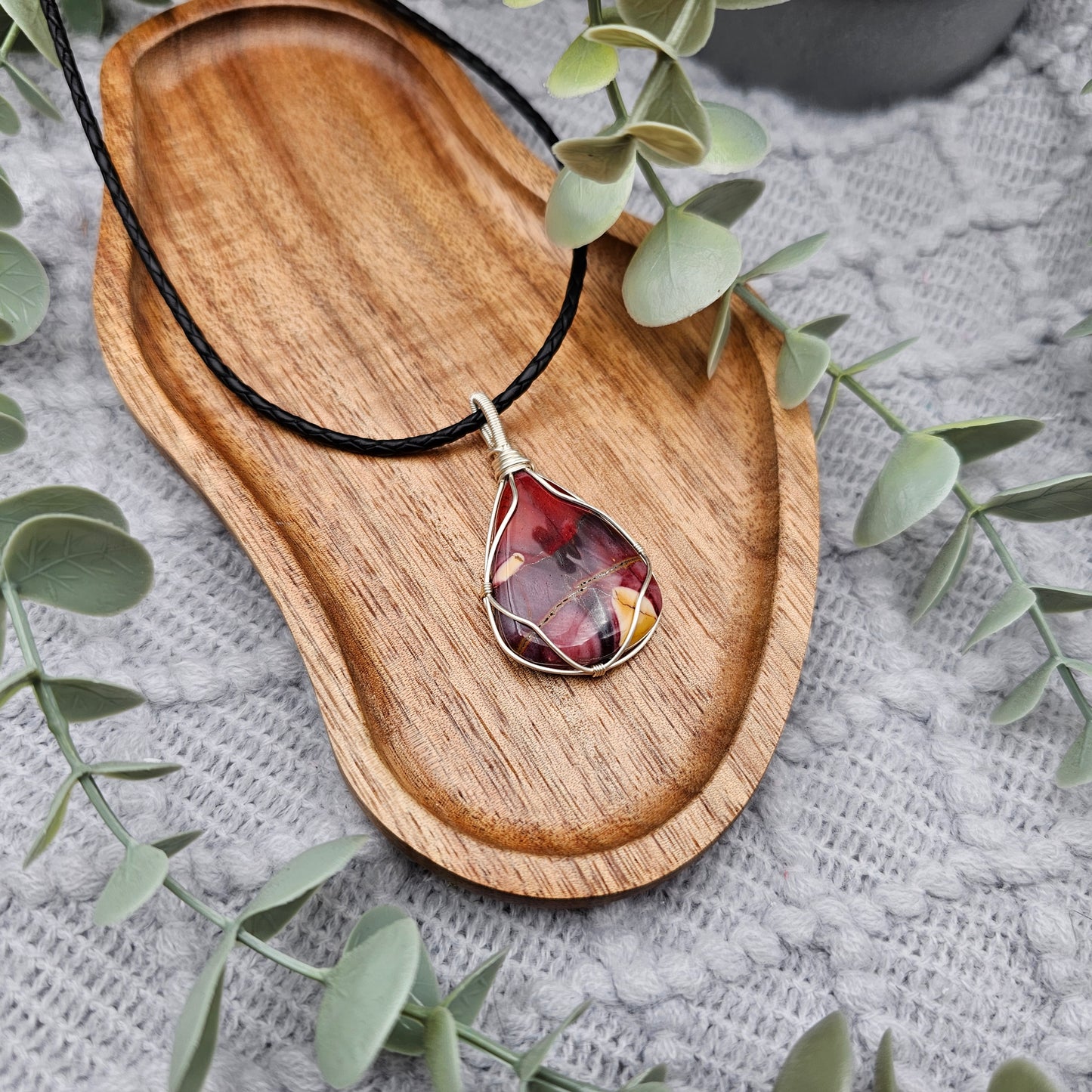 Jaspis Anhänger | Schmuckdraht | Edelstein Halskette