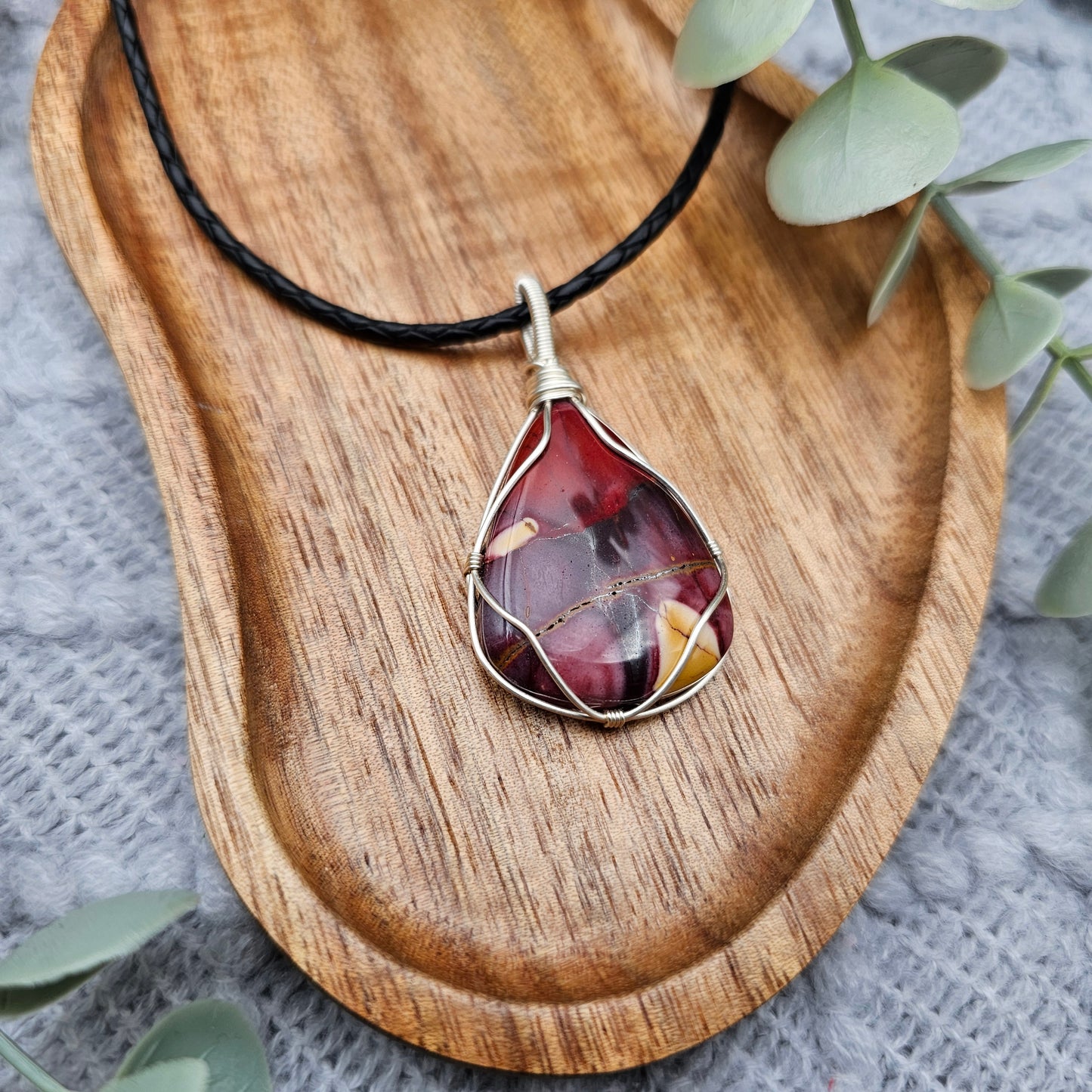 Jaspis Anhänger | Schmuckdraht | Edelstein Halskette