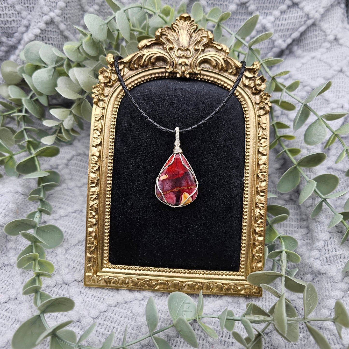 Jaspis Anhänger | Schmuckdraht | Edelstein Halskette