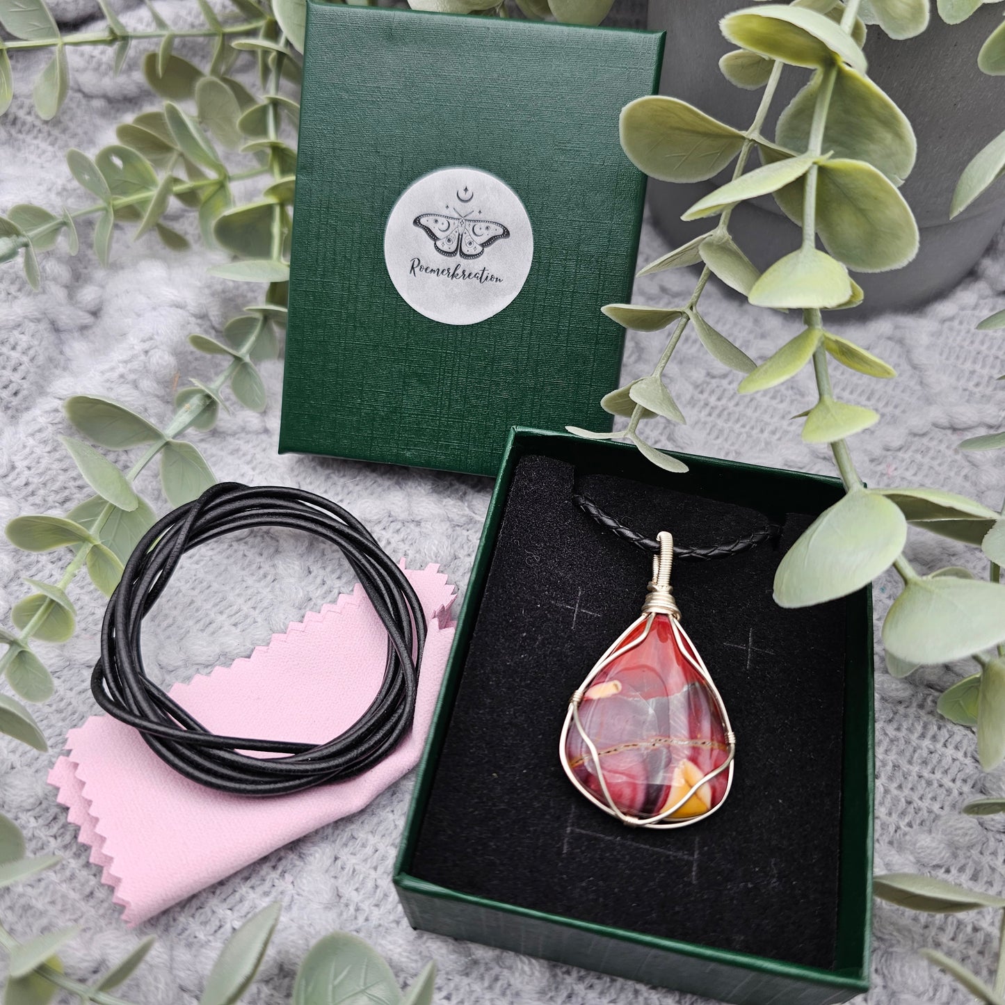 Jaspis Anhänger | Schmuckdraht | Edelstein Halskette