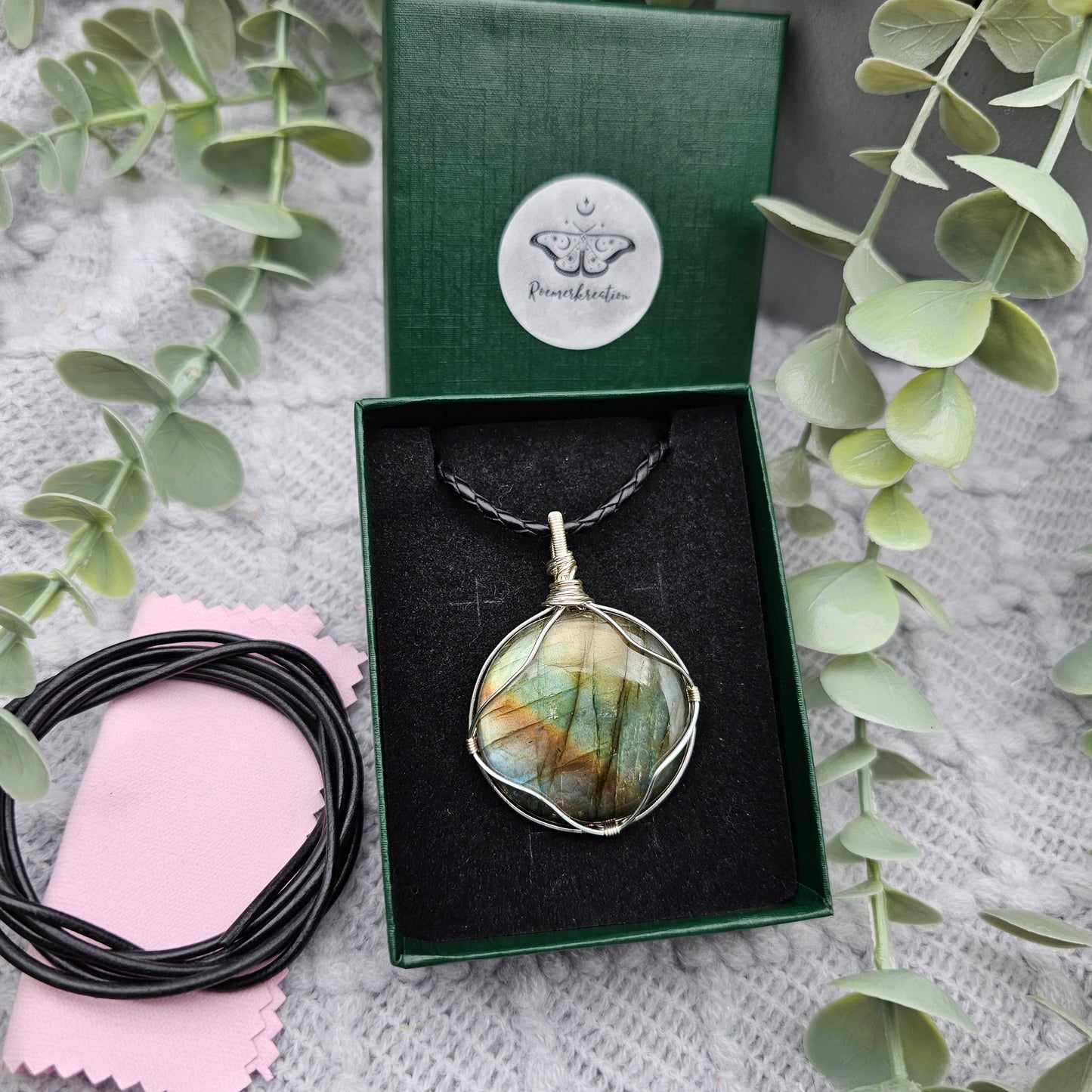 Labradorit Anhänger | Schmuckdraht | Edelstein Halskette