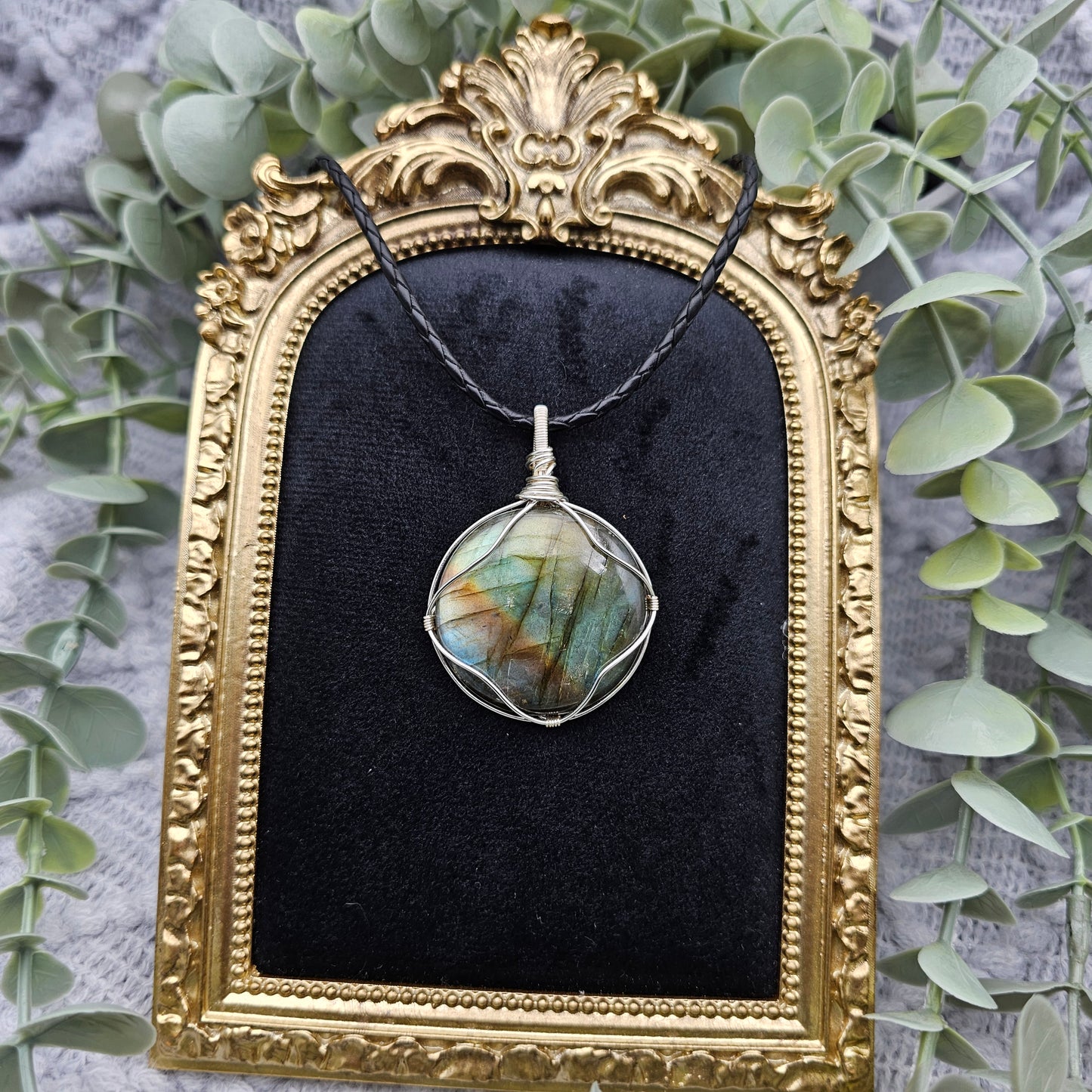 Labradorit Anhänger | Schmuckdraht | Edelstein Halskette