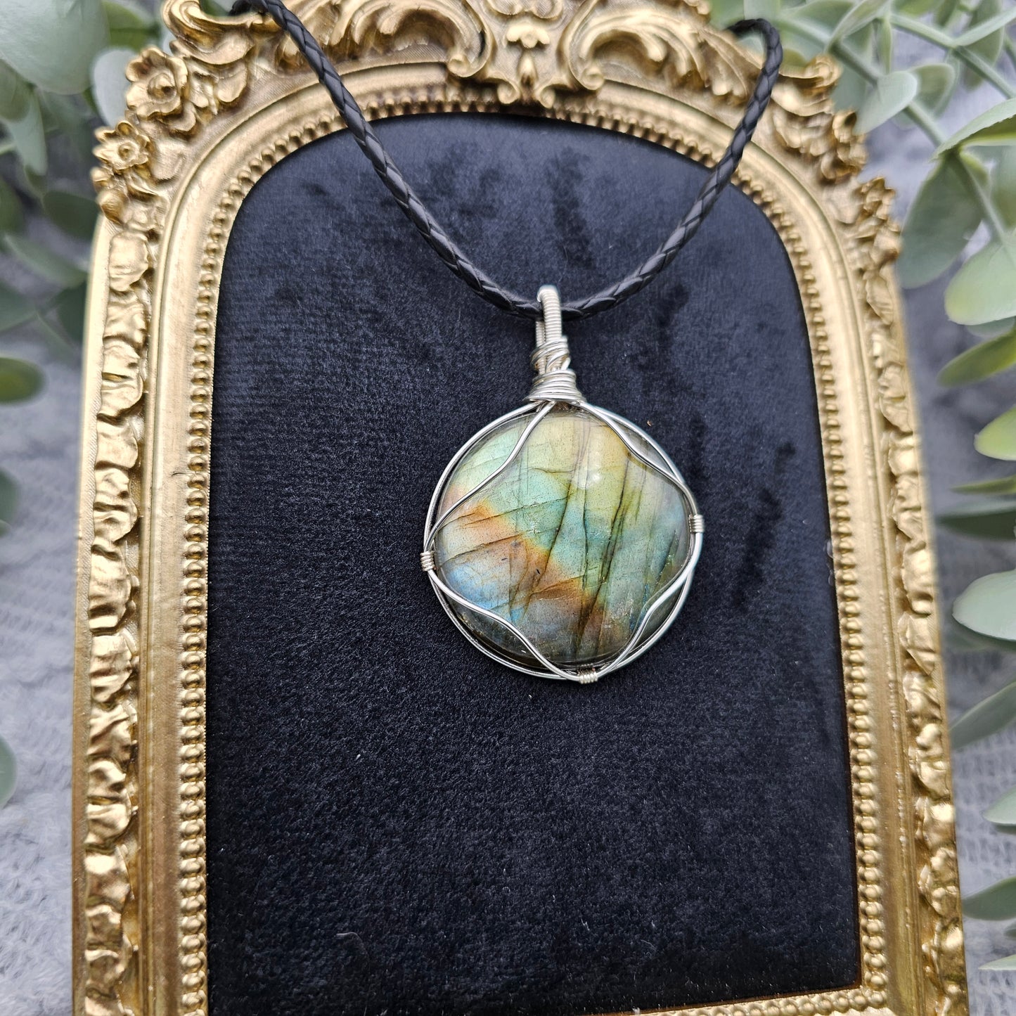 Labradorit Anhänger | Schmuckdraht | Edelstein Halskette