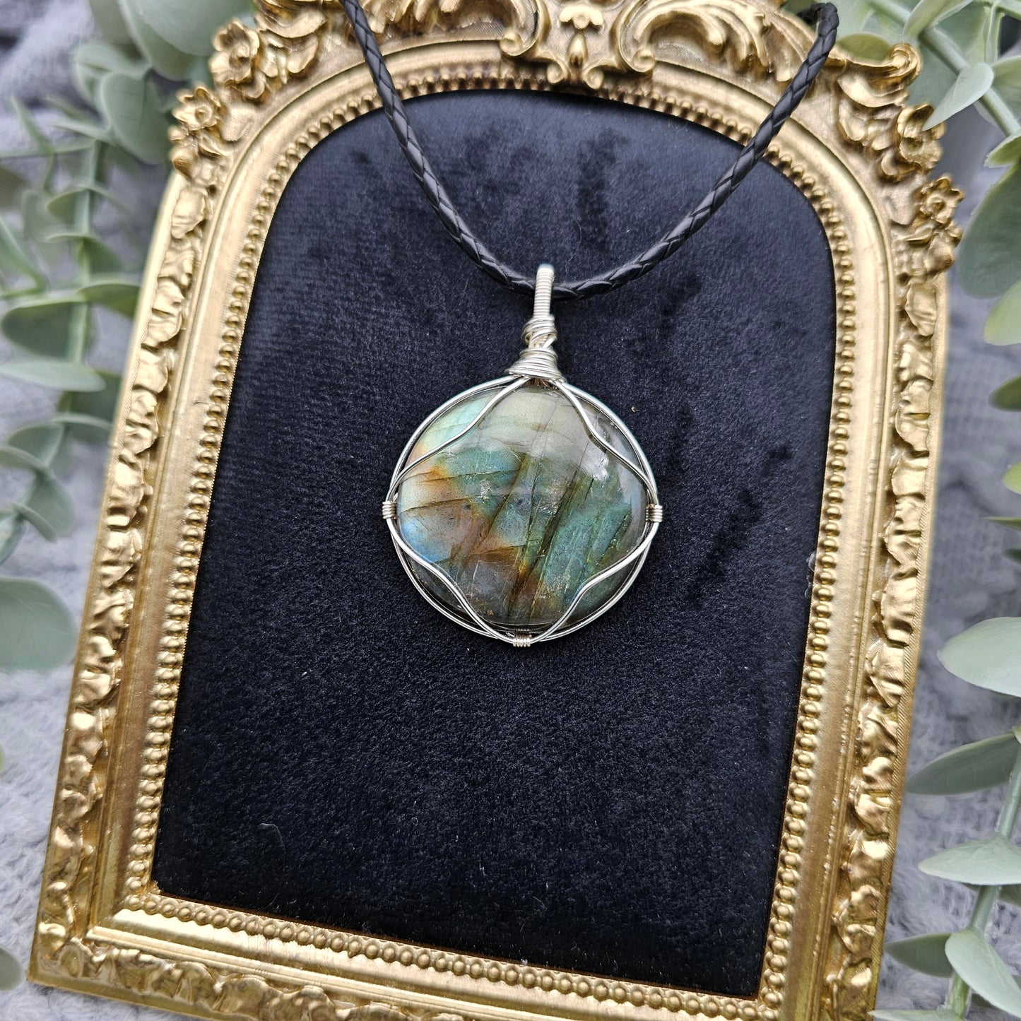 Labradorit Anhänger | Schmuckdraht | Edelstein Halskette