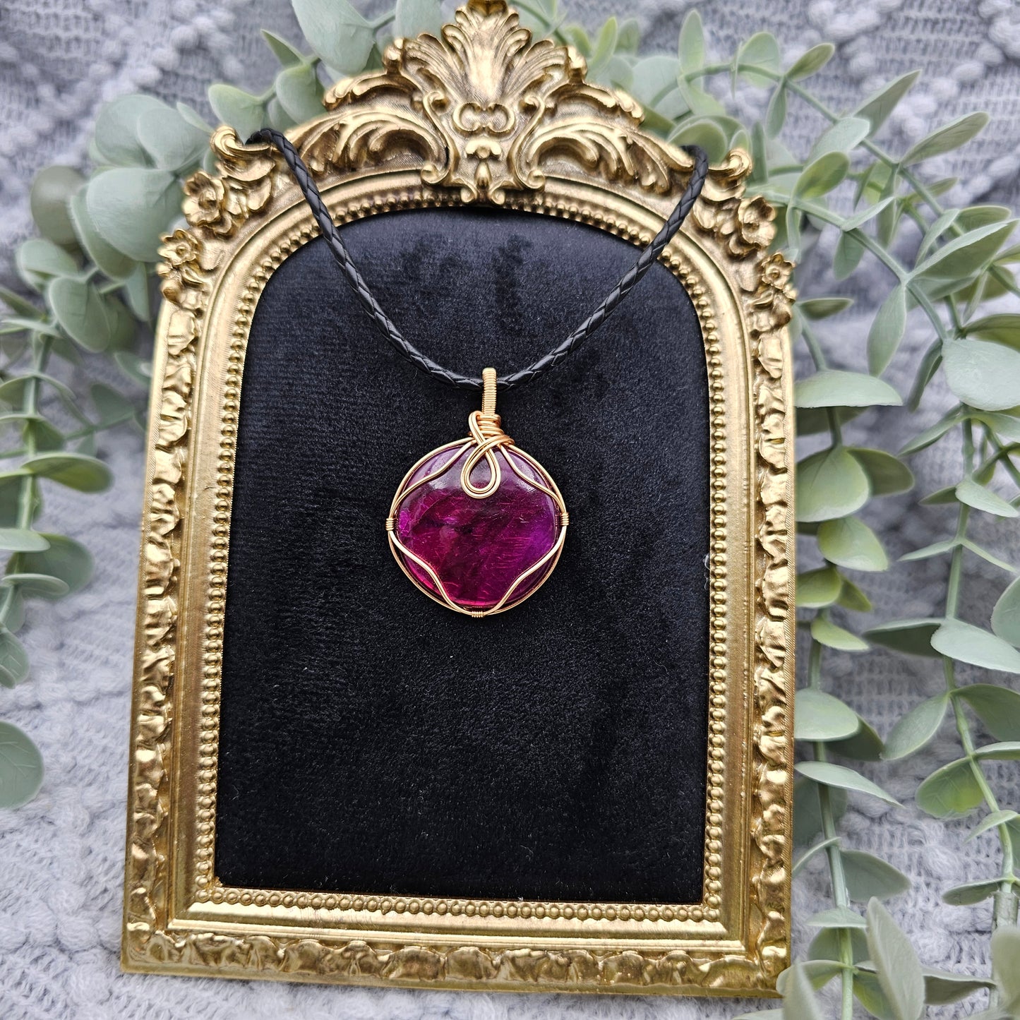 Labradorit behandelt Anhänger | Schmuckdraht | Edelstein Halskette