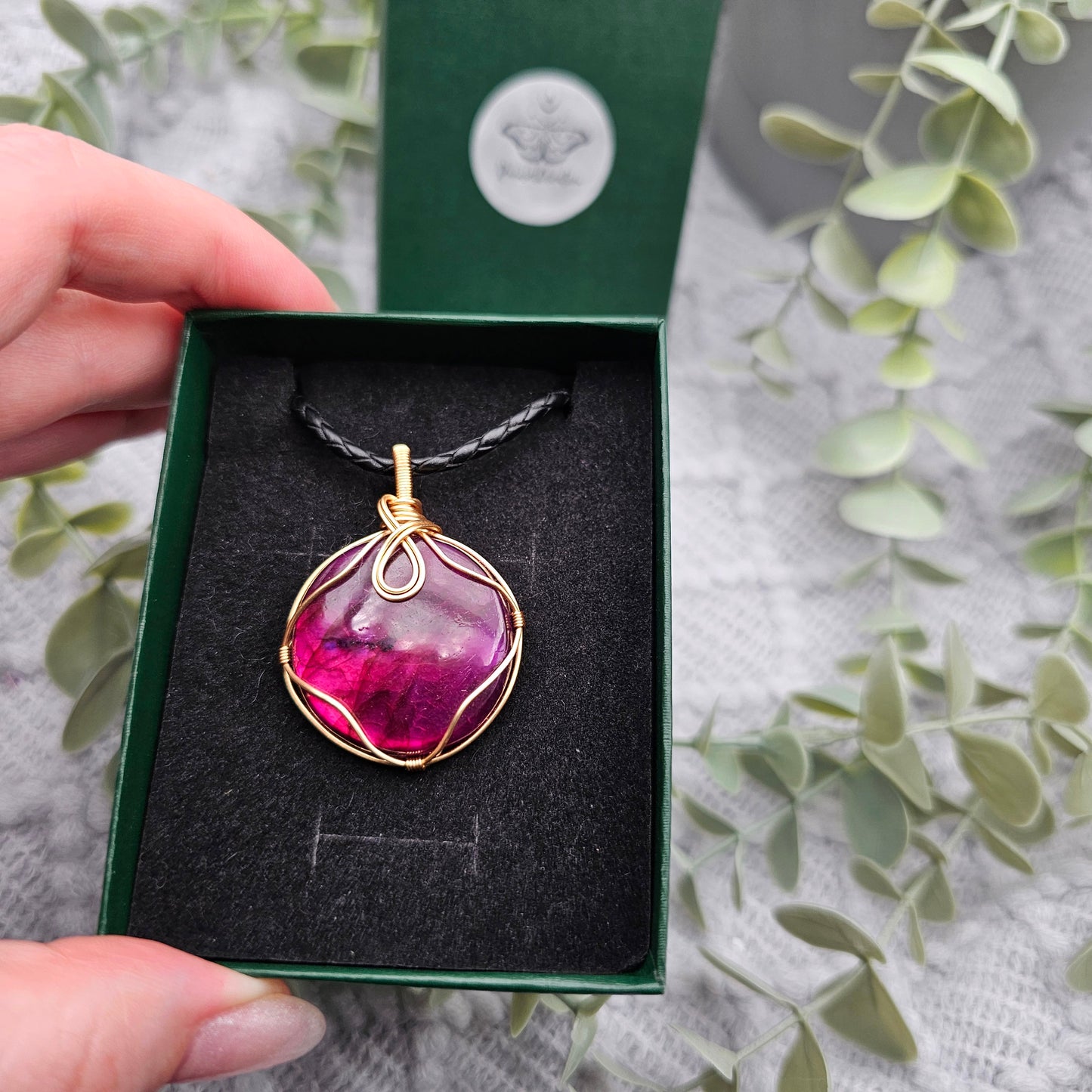 Labradorit behandelt Anhänger | Schmuckdraht | Edelstein Halskette