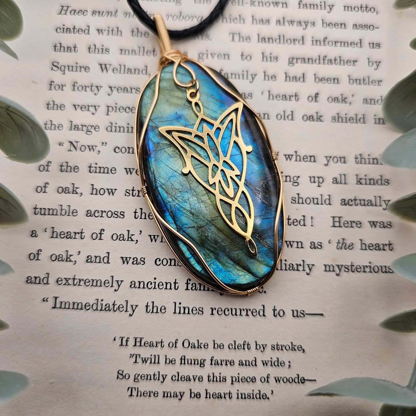 Labradorit & Abendstern Anhänger | Schmuckdraht | Edelstein Halskette