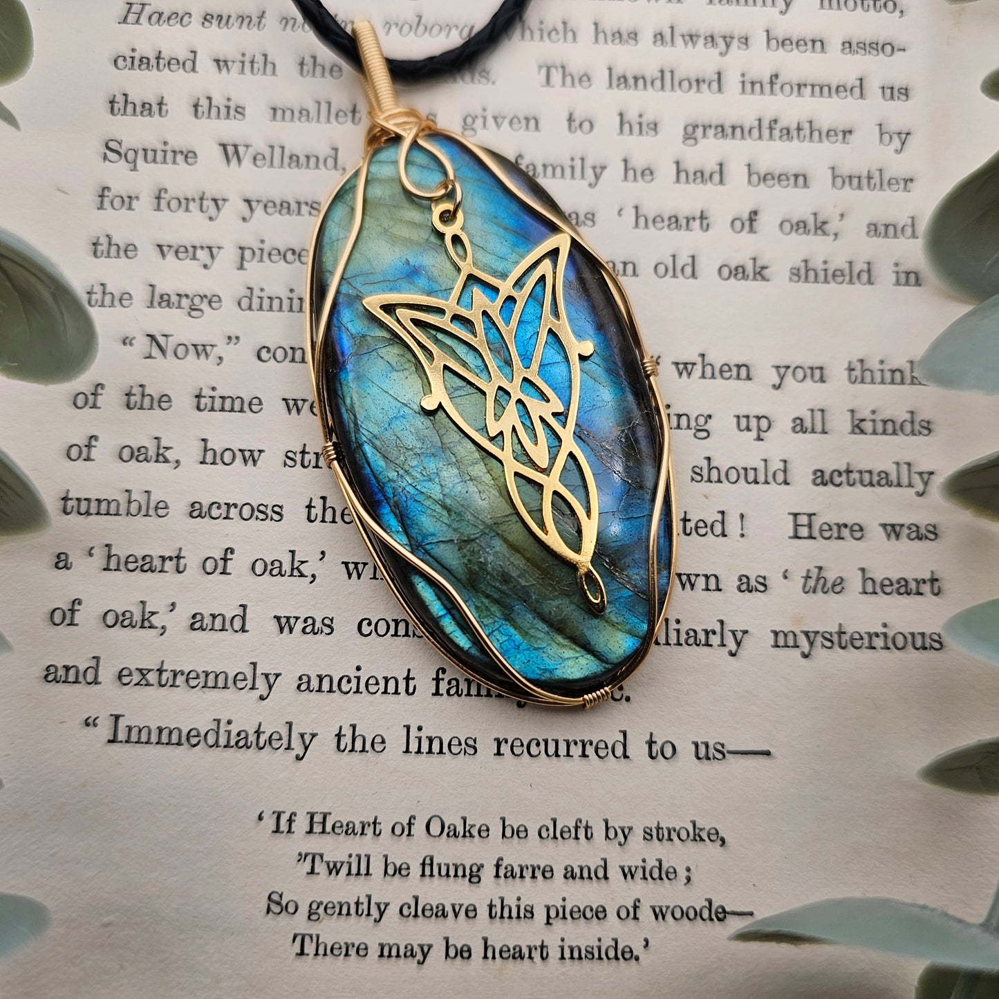 Labradorit & Abendstern Anhänger | Schmuckdraht | Edelstein Halskette