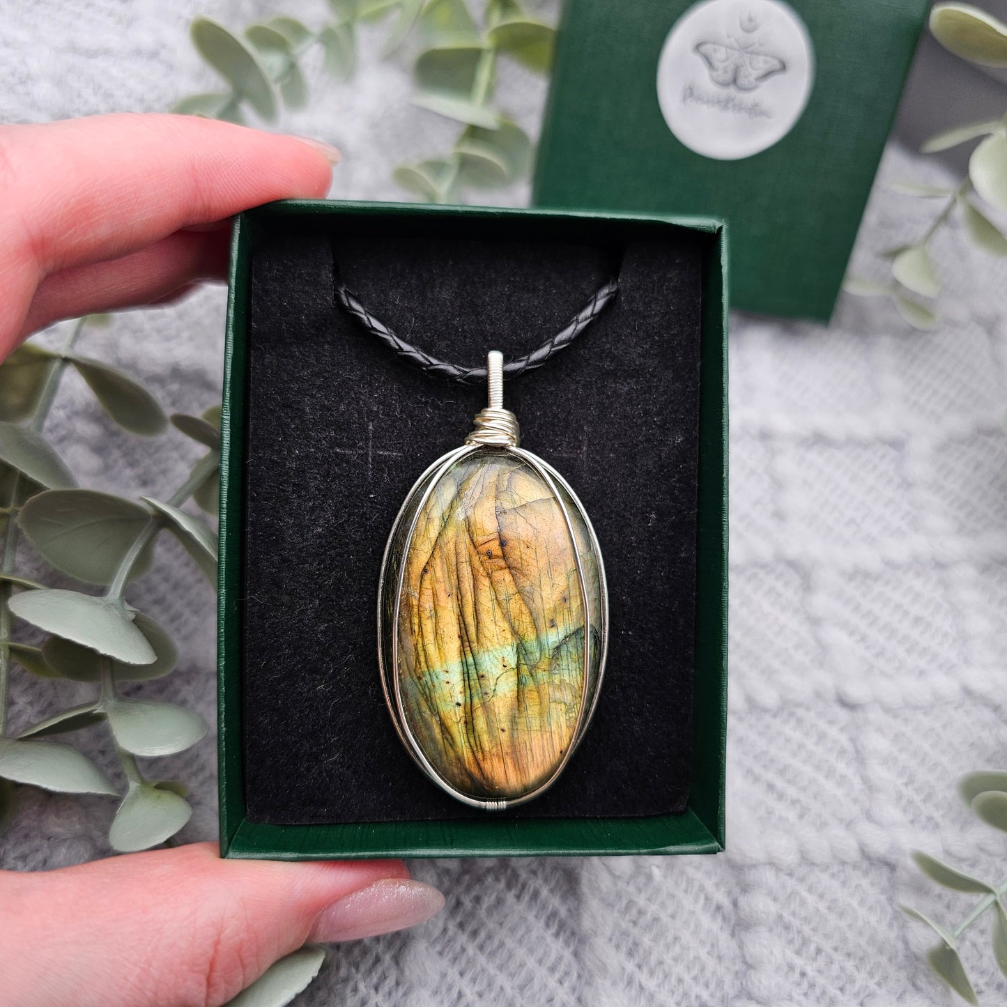 Labradorit Anhänger | Schmuckdraht | Edelstein Halskette