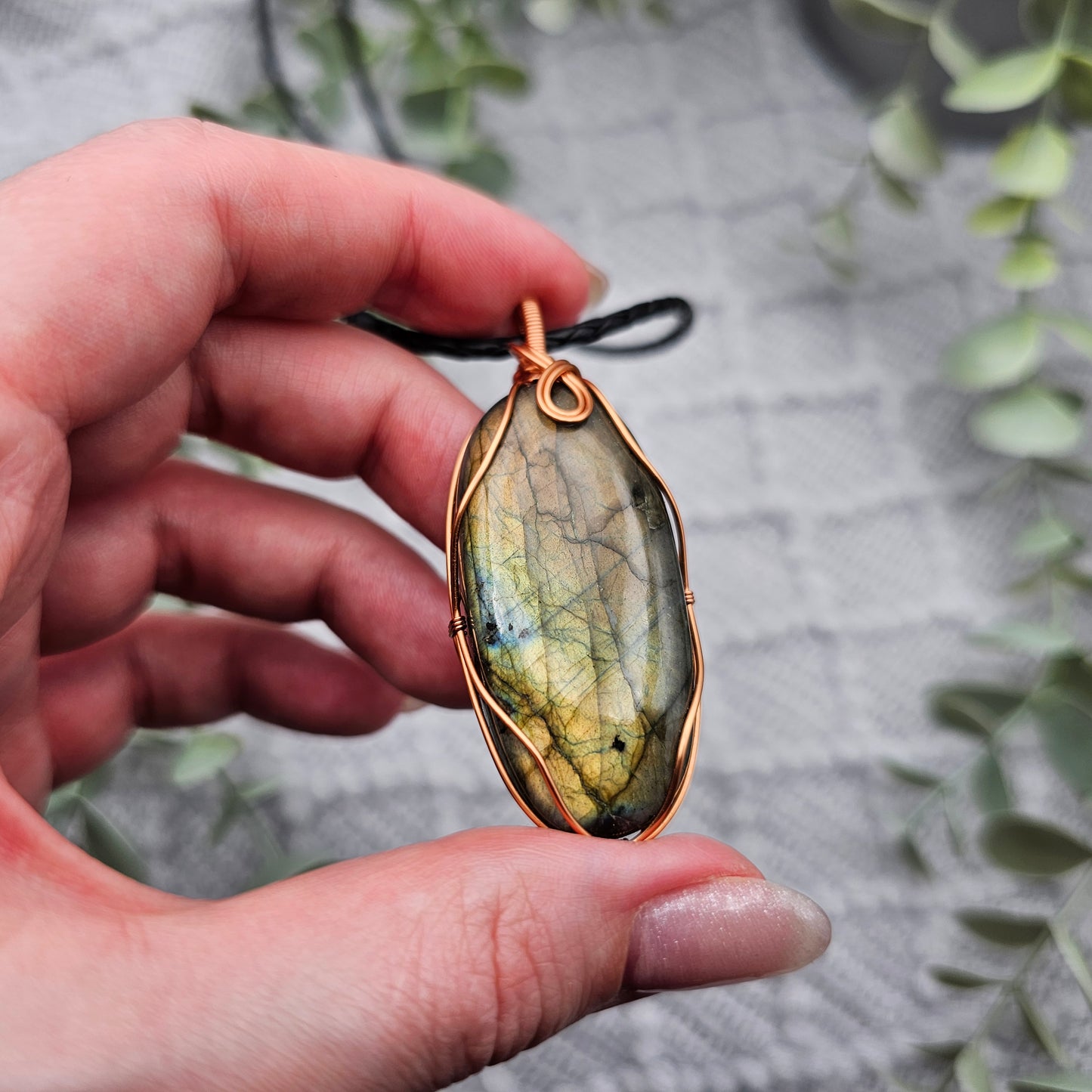 Labradorit Anhänger | Schmuckdraht | Edelstein Halskette